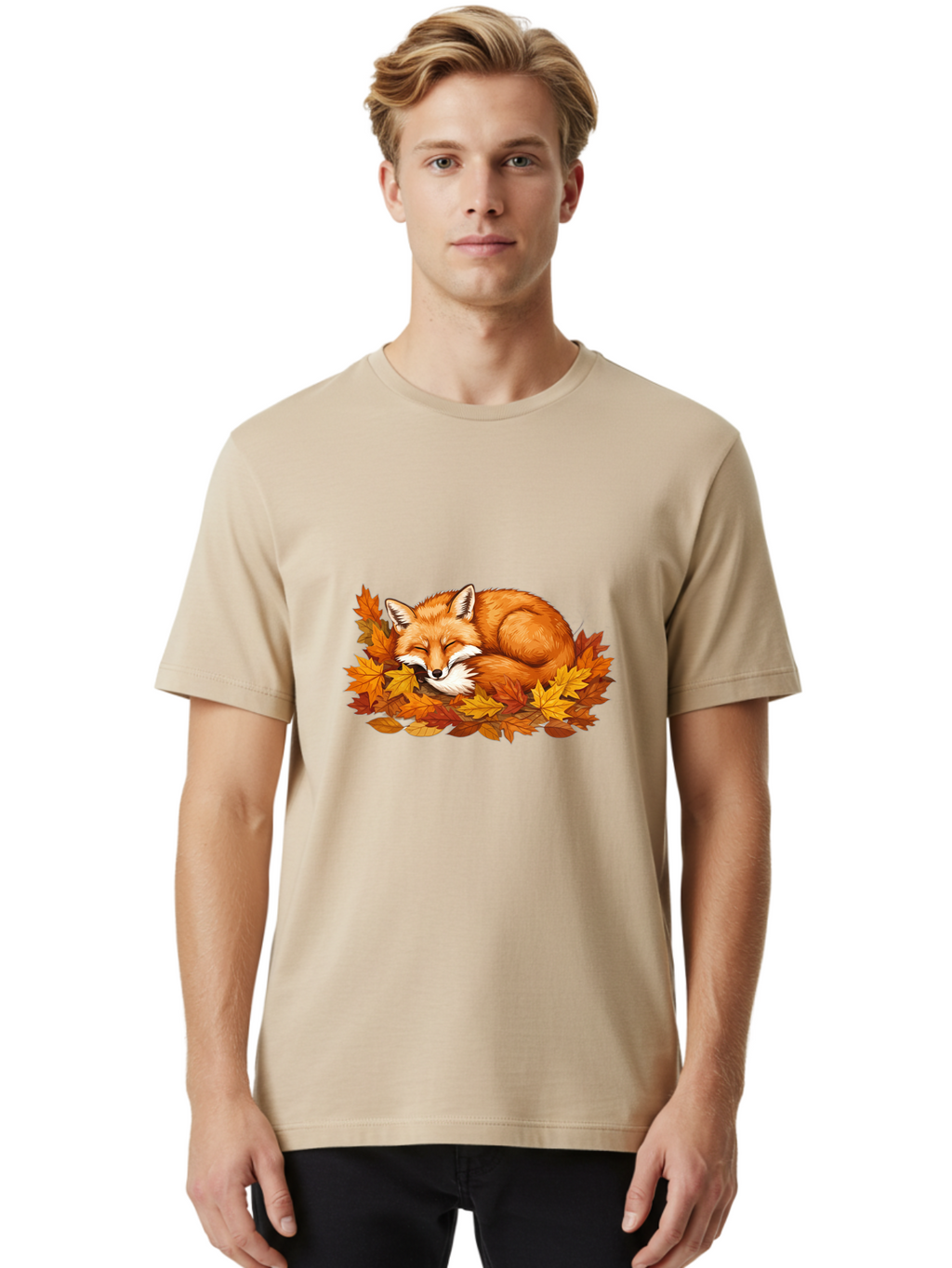Sleeping-Fox-5 Men'S Graphic Tee, 100% Cotton, Comfortable Casual Summer Wear, Machine Washable, Vintage Camera, Old Camera, Antique Camera, Black Camera, Classic Photography, Photography Equipment, Nostalgic Device, Film Camera, Camera Art Baj767