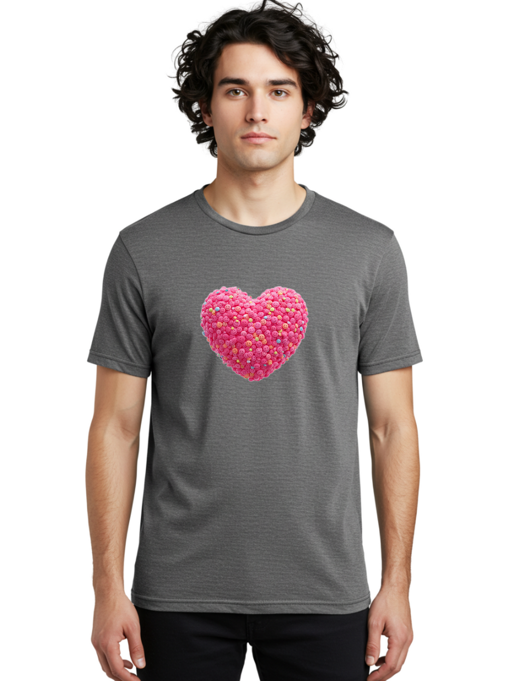 Smiley-Heart-1 Men'S Graphic Tee, 100% Cotton, Comfortable Casual Summer Wear, Machine Washable, Vintage Camera, Old Camera, Antique Camera, Black Camera, Classic Photography, Photography Equipment, Nostalgic Device, Film Camera, Camera Art Baj772