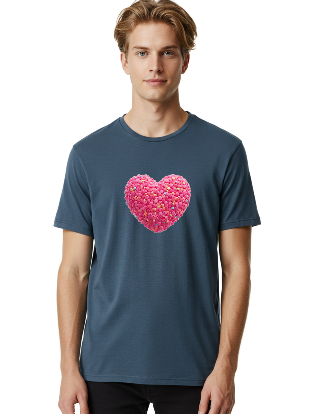 Smiley-Heart-1 Men'S Graphic Tee, 100% Cotton, Comfortable Casual Summer Wear, Machine Washable, Vintage Camera, Old Camera, Antique Camera, Black Camera, Classic Photography, Photography Equipment, Nostalgic Device, Film Camera, Camera Art Baj772