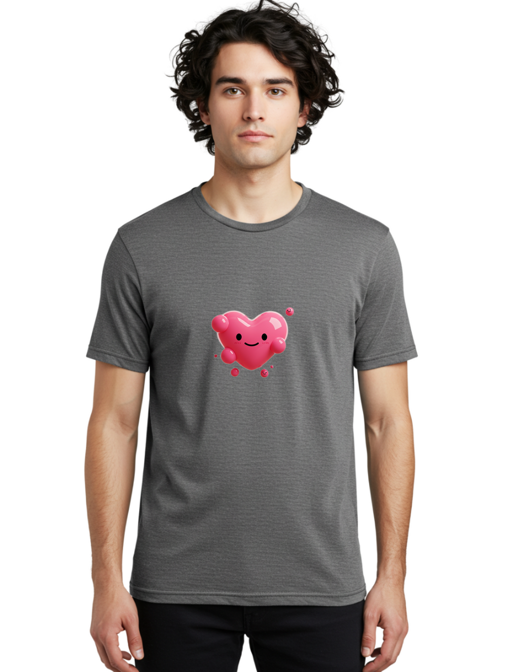 Smiley-Heart-3 Men'S Graphic Tee, 100% Cotton, Comfortable Casual Summer Wear, Machine Washable, Vintage Camera, Old Camera, Antique Camera, Black Camera, Classic Photography, Photography Equipment, Nostalgic Device, Film Camera, Camera Art Baj774