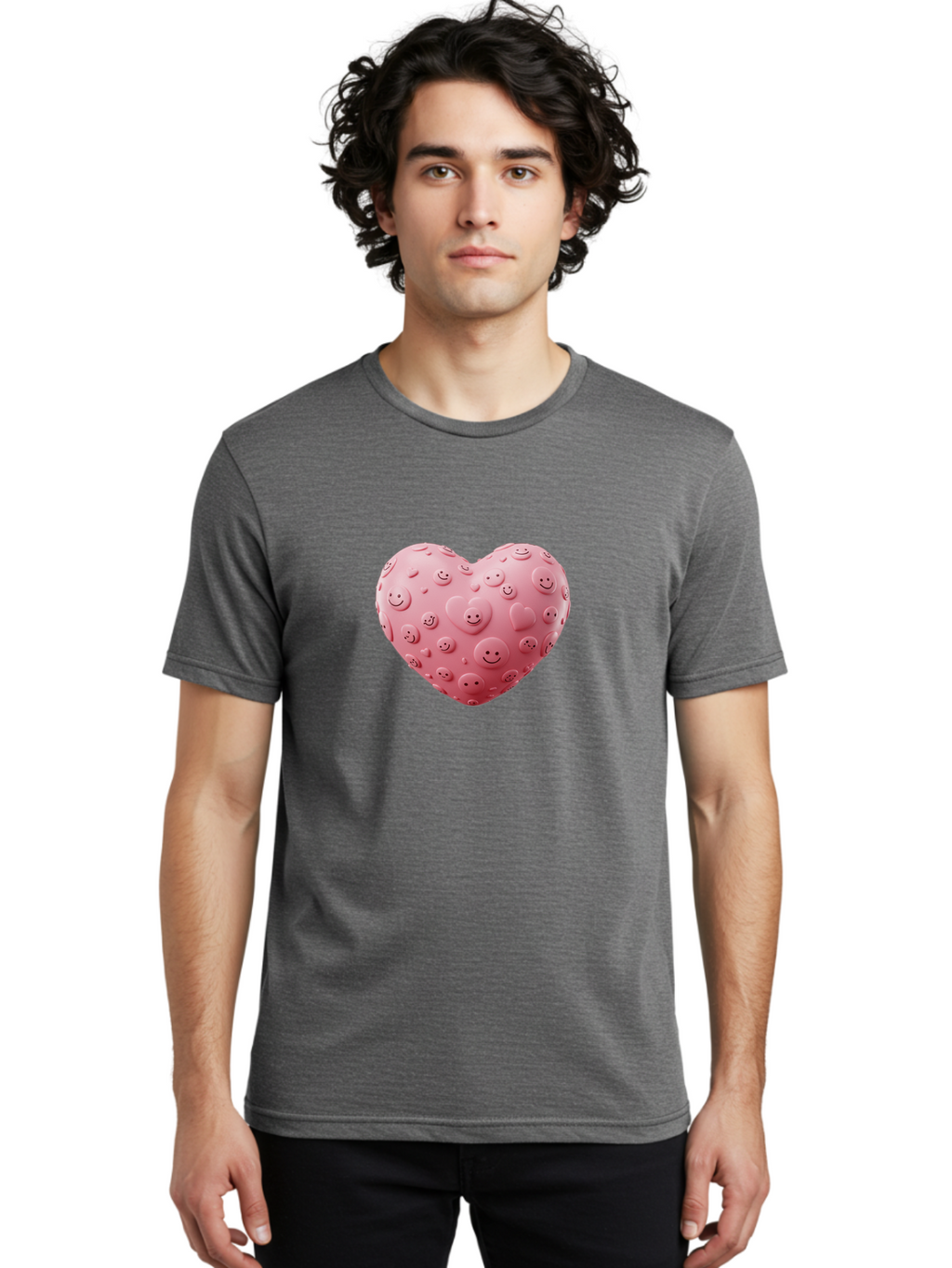 Smiley-Heart-4 Men'S Graphic Tee, 100% Cotton, Comfortable Casual Summer Wear, Machine Washable, Vintage Camera, Old Camera, Antique Camera, Black Camera, Classic Photography, Photography Equipment, Nostalgic Device, Film Camera, Camera Art Baj775