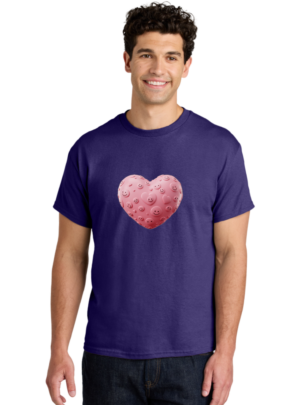 Smiley-Heart-4 Men'S Graphic Tee, 100% Cotton, Comfortable Casual Summer Wear, Machine Washable, Vintage Camera, Old Camera, Antique Camera, Black Camera, Classic Photography, Photography Equipment, Nostalgic Device, Film Camera, Camera Art Baj775