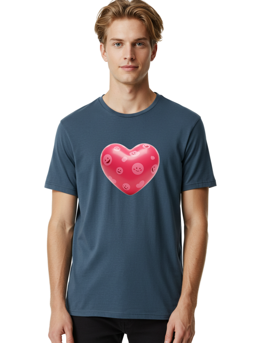 Smiley-Heart-5 Men'S Graphic Tee, 100% Cotton, Comfortable Casual Summer Wear, Machine Washable, Vintage Camera, Old Camera, Antique Camera, Black Camera, Classic Photography, Photography Equipment, Nostalgic Device, Film Camera, Camera Art Baj776
