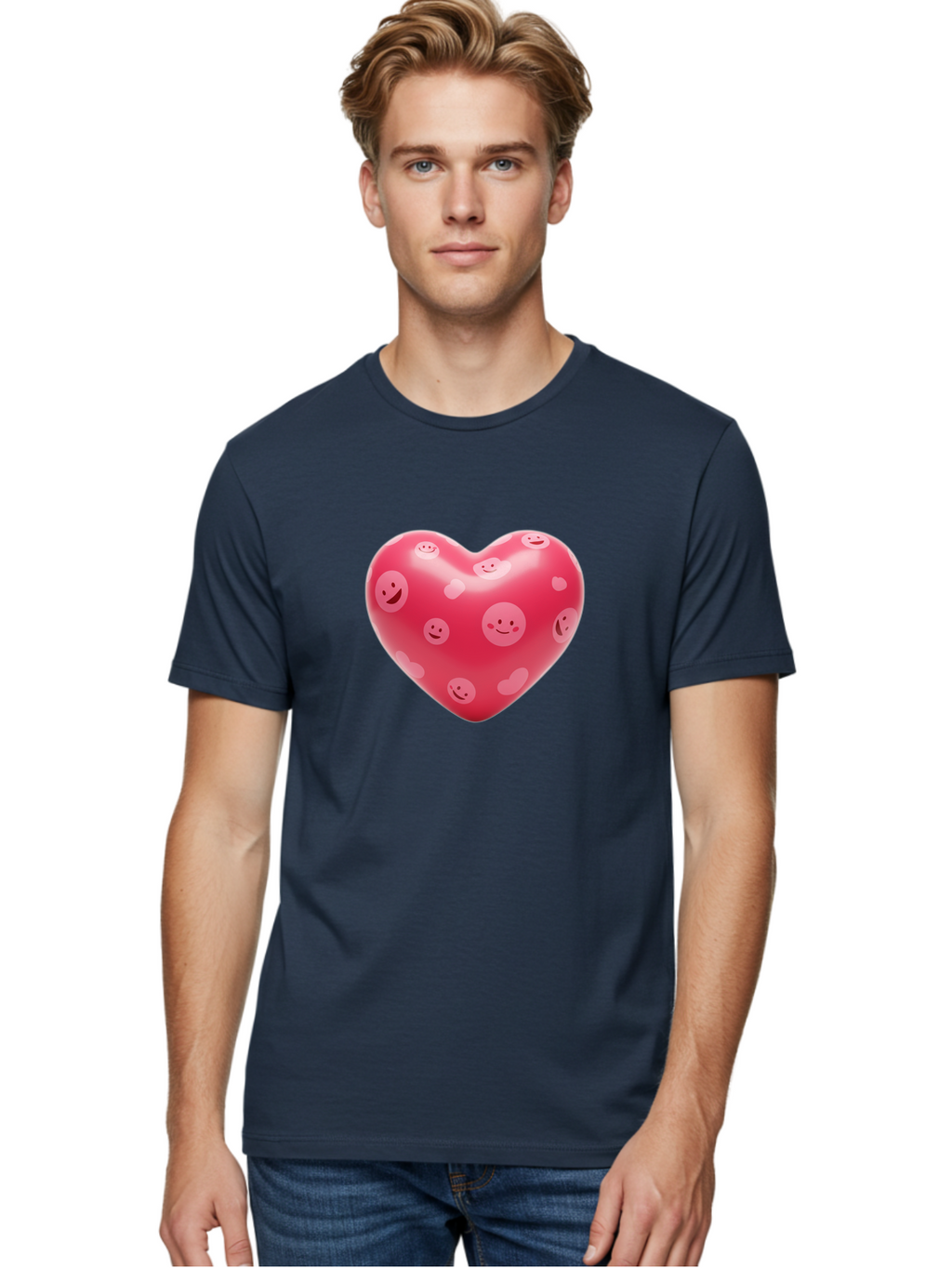 Smiley-Heart-5 Men'S Graphic Tee, 100% Cotton, Comfortable Casual Summer Wear, Machine Washable, Vintage Camera, Old Camera, Antique Camera, Black Camera, Classic Photography, Photography Equipment, Nostalgic Device, Film Camera, Camera Art Baj776