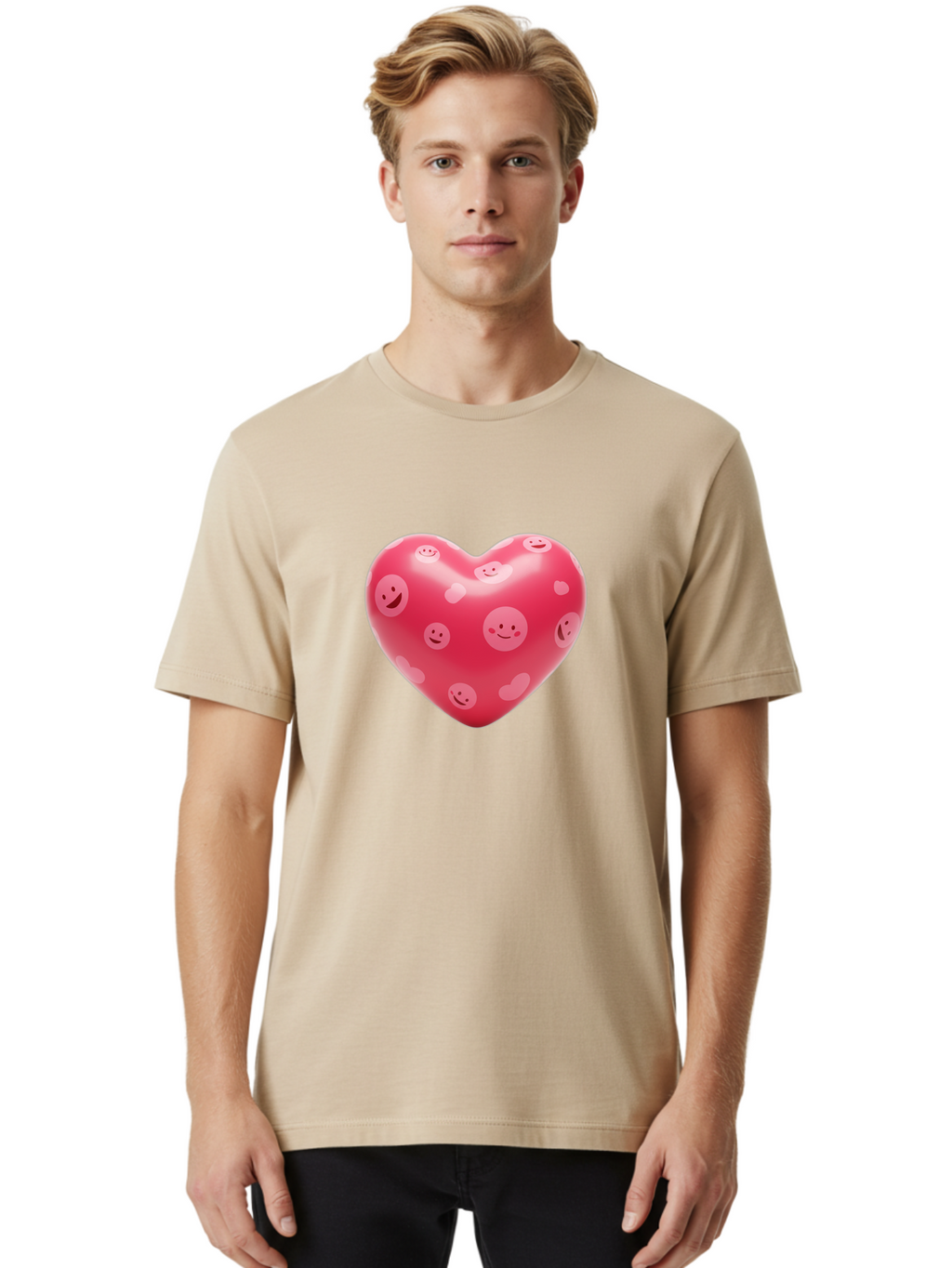 Smiley-Heart-5 Men'S Graphic Tee, 100% Cotton, Comfortable Casual Summer Wear, Machine Washable, Vintage Camera, Old Camera, Antique Camera, Black Camera, Classic Photography, Photography Equipment, Nostalgic Device, Film Camera, Camera Art Baj776