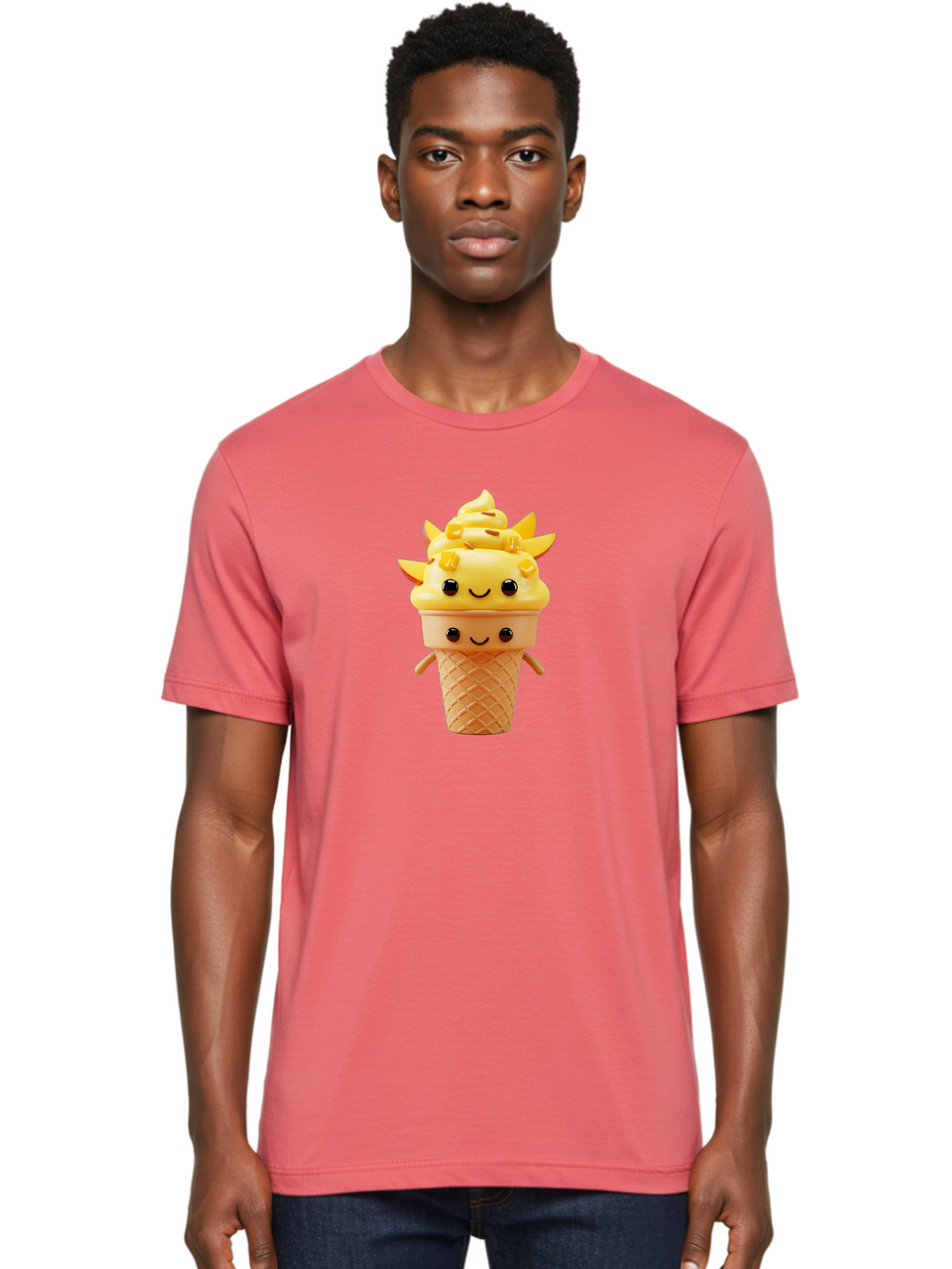 Smiling-Ice-Cream-4 Men'S Graphic Tee, 100% Cotton, Comfortable Casual Summer Wear, Machine Washable, Vintage Camera, Old Camera, Antique Camera, Black Camera, Classic Photography, Photography Equipment, Nostalgic Device, Film Camera, Baj781