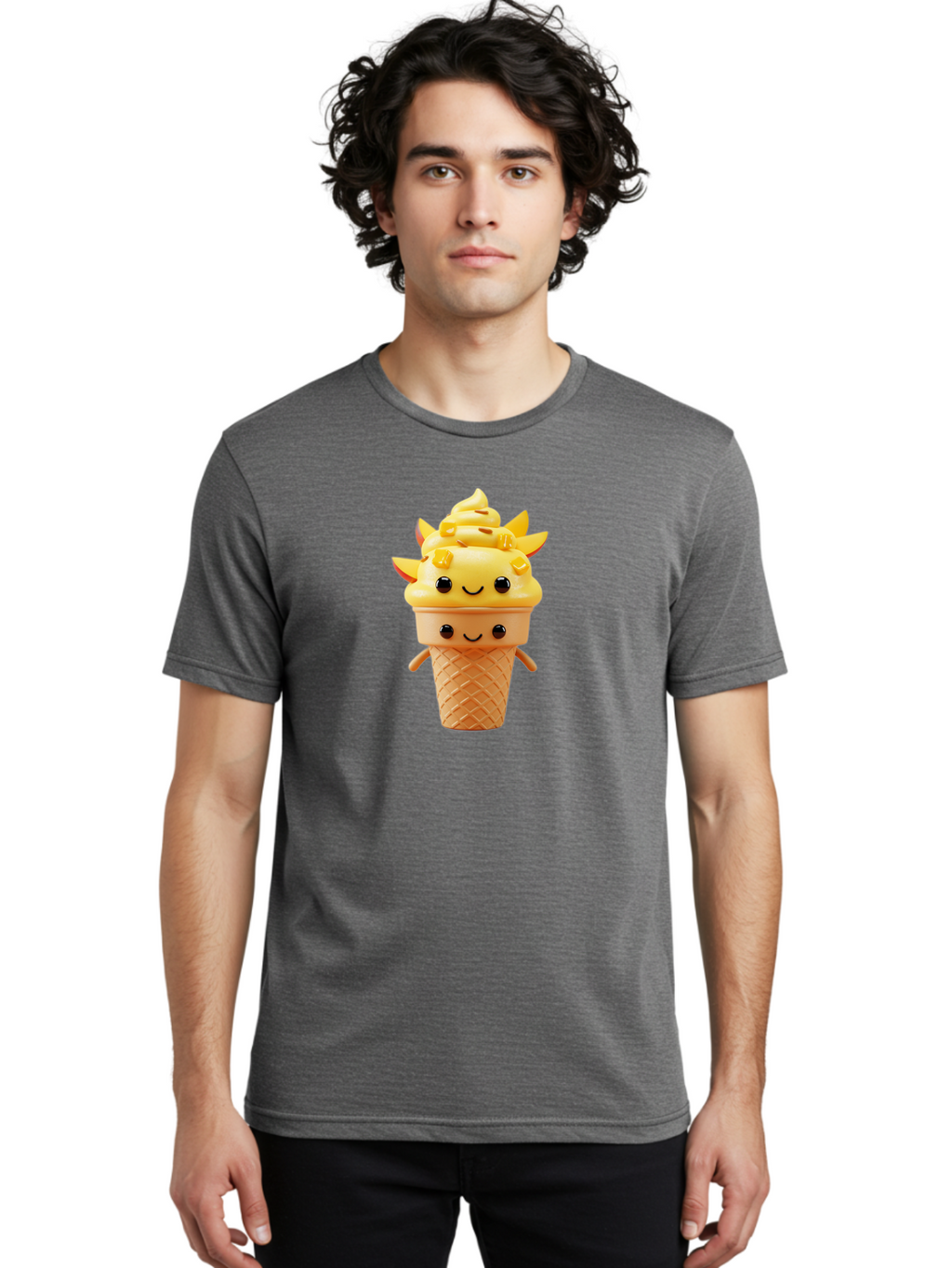 Smiling-Ice-Cream-4 Men'S Graphic Tee, 100% Cotton, Comfortable Casual Summer Wear, Machine Washable, Vintage Camera, Old Camera, Antique Camera, Black Camera, Classic Photography, Photography Equipment, Nostalgic Device, Film Camera, Baj781