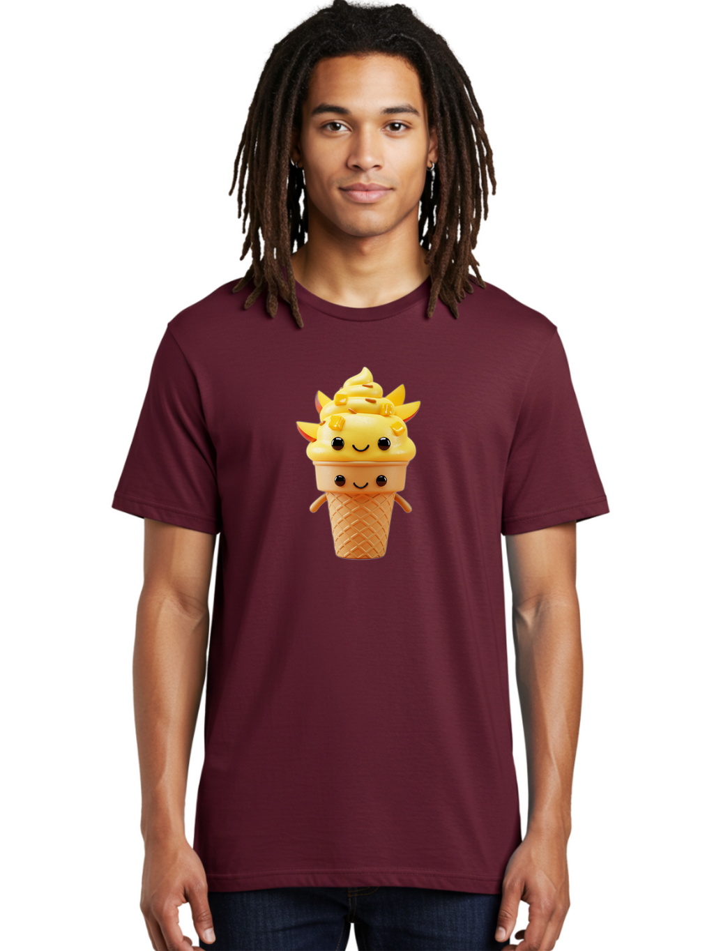 Smiling-Ice-Cream-4 Men'S Graphic Tee, 100% Cotton, Comfortable Casual Summer Wear, Machine Washable, Vintage Camera, Old Camera, Antique Camera, Black Camera, Classic Photography, Photography Equipment, Nostalgic Device, Film Camera, Baj781