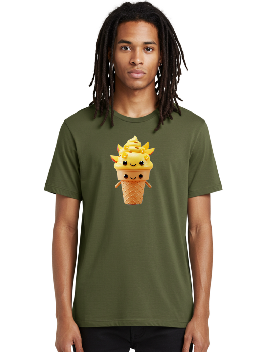 Smiling-Ice-Cream-4 Men'S Graphic Tee, 100% Cotton, Comfortable Casual Summer Wear, Machine Washable, Vintage Camera, Old Camera, Antique Camera, Black Camera, Classic Photography, Photography Equipment, Nostalgic Device, Film Camera, Baj781