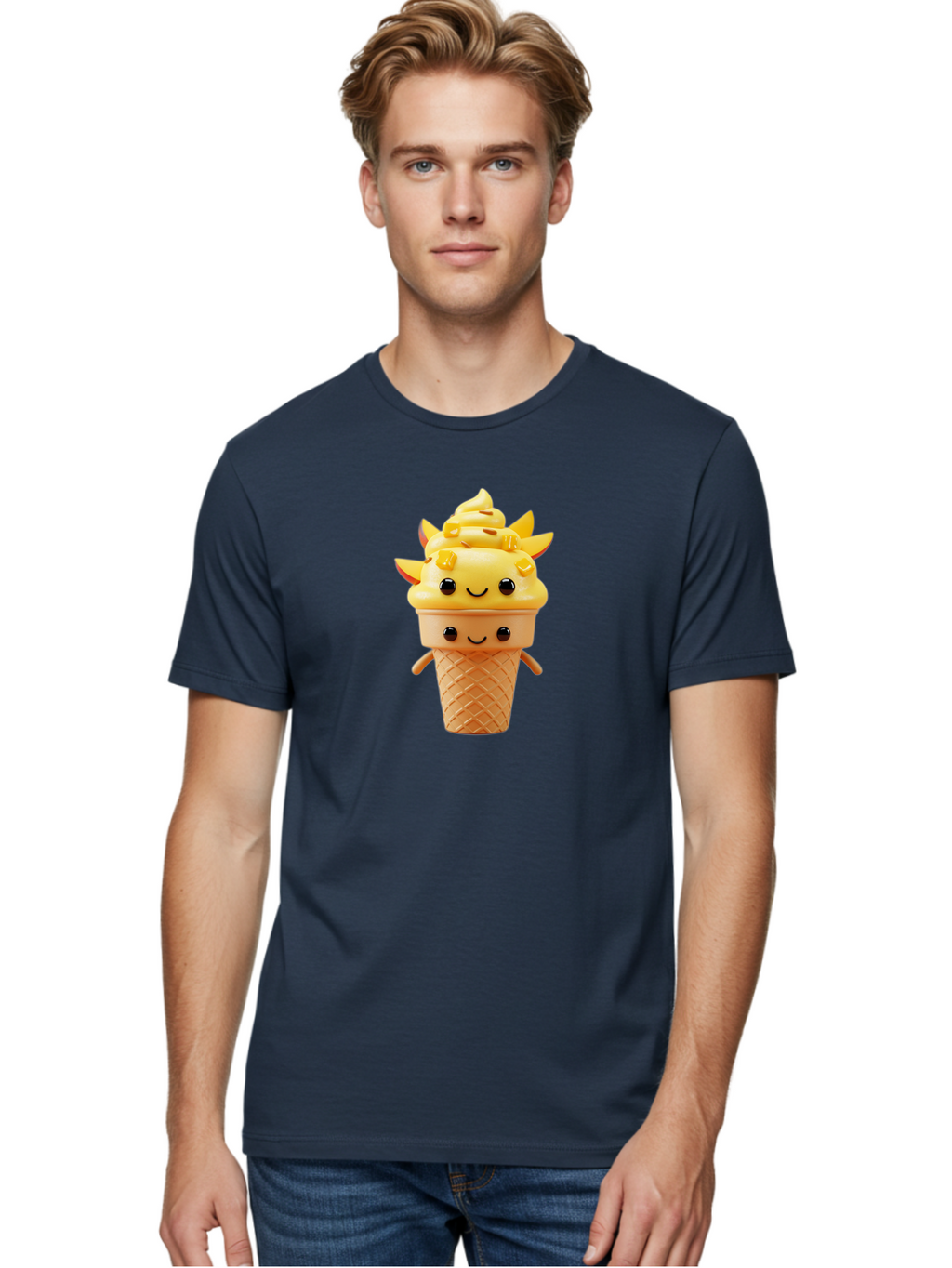 Smiling-Ice-Cream-4 Men'S Graphic Tee, 100% Cotton, Comfortable Casual Summer Wear, Machine Washable, Vintage Camera, Old Camera, Antique Camera, Black Camera, Classic Photography, Photography Equipment, Nostalgic Device, Film Camera, Baj781