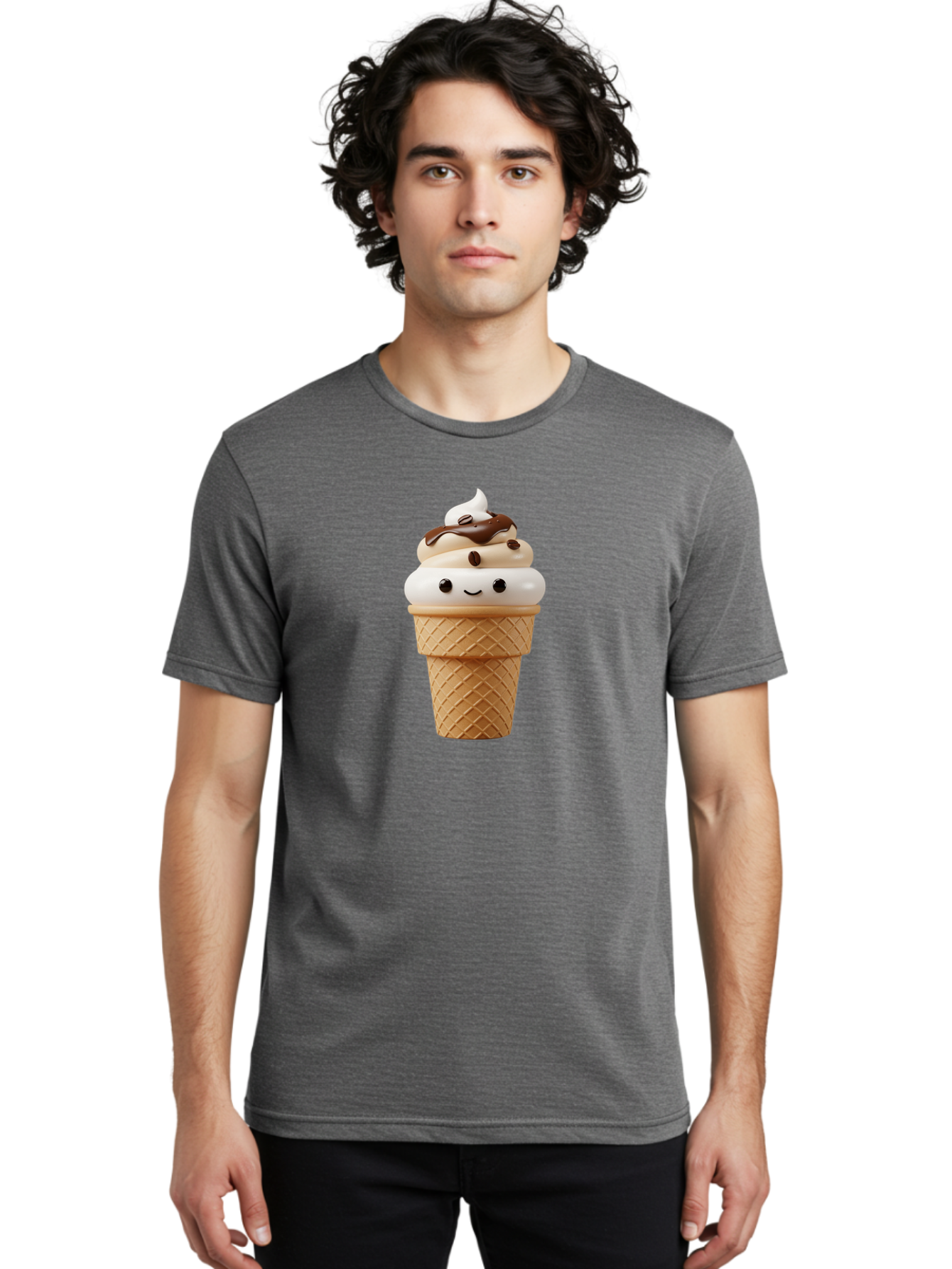 Smiling-Ice-Cream-Cone Men'S Graphic Tee, 100% Cotton, Comfortable Casual Summer Wear, Machine Washable, Vintage Camera, Old Camera, Antique Camera, Black Camera, Classic Photography, Photography Equipment, Nostalgic Device, Film Camera, Baj782
