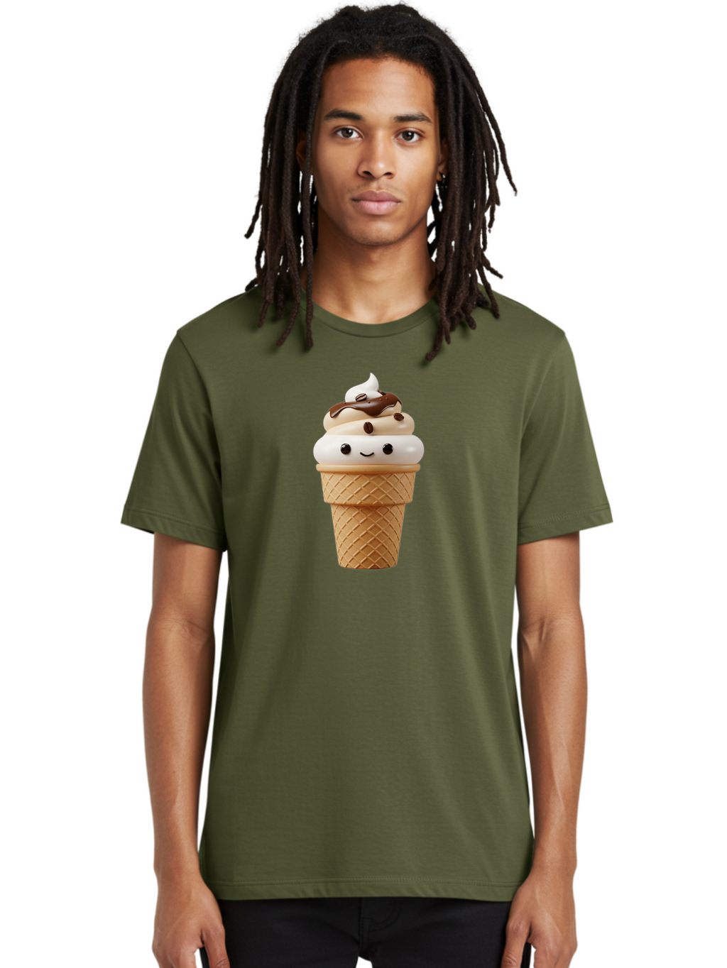 Smiling-Ice-Cream-Cone Men'S Graphic Tee, 100% Cotton, Comfortable Casual Summer Wear, Machine Washable, Vintage Camera, Old Camera, Antique Camera, Black Camera, Classic Photography, Photography Equipment, Nostalgic Device, Film Camera, Baj782