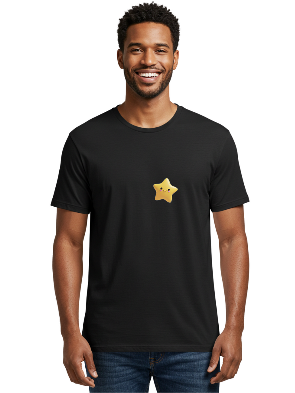 Smiling-Star-2 Men'S Graphic Tee, 100% Cotton, Comfortable Casual Summer Wear, Machine Washable, Vintage Camera, Old Camera, Antique Camera, Black Camera, Classic Photography, Photography Equipment, Nostalgic Device, Film Camera, Camera Art Baj785