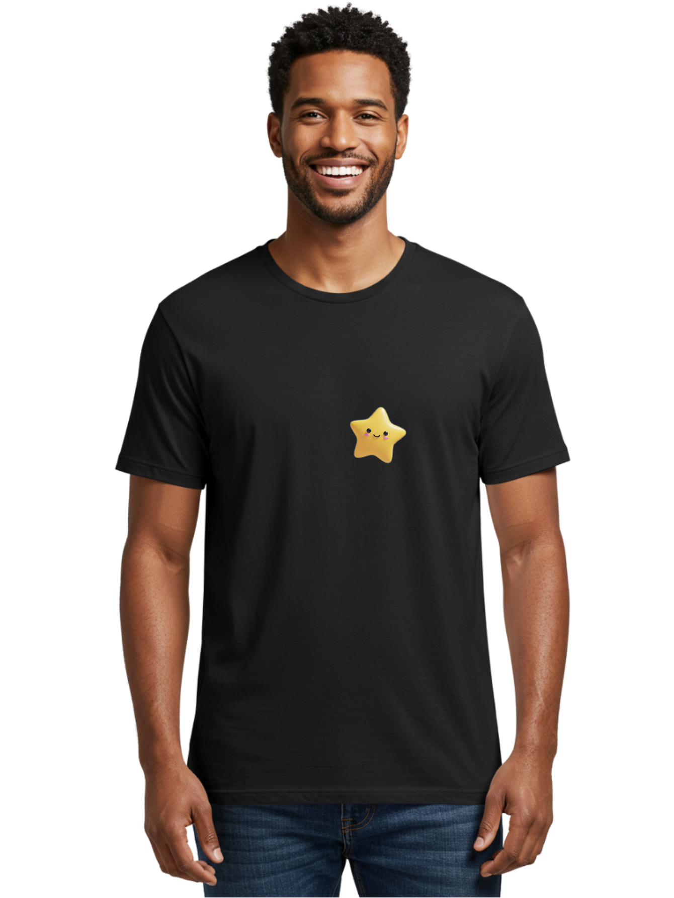 Smiling-Star-2 Men'S Graphic Tee, 100% Cotton, Comfortable Casual Summer Wear, Machine Washable, Vintage Camera, Old Camera, Antique Camera, Black Camera, Classic Photography, Photography Equipment, Nostalgic Device, Film Camera, Camera Art Baj785