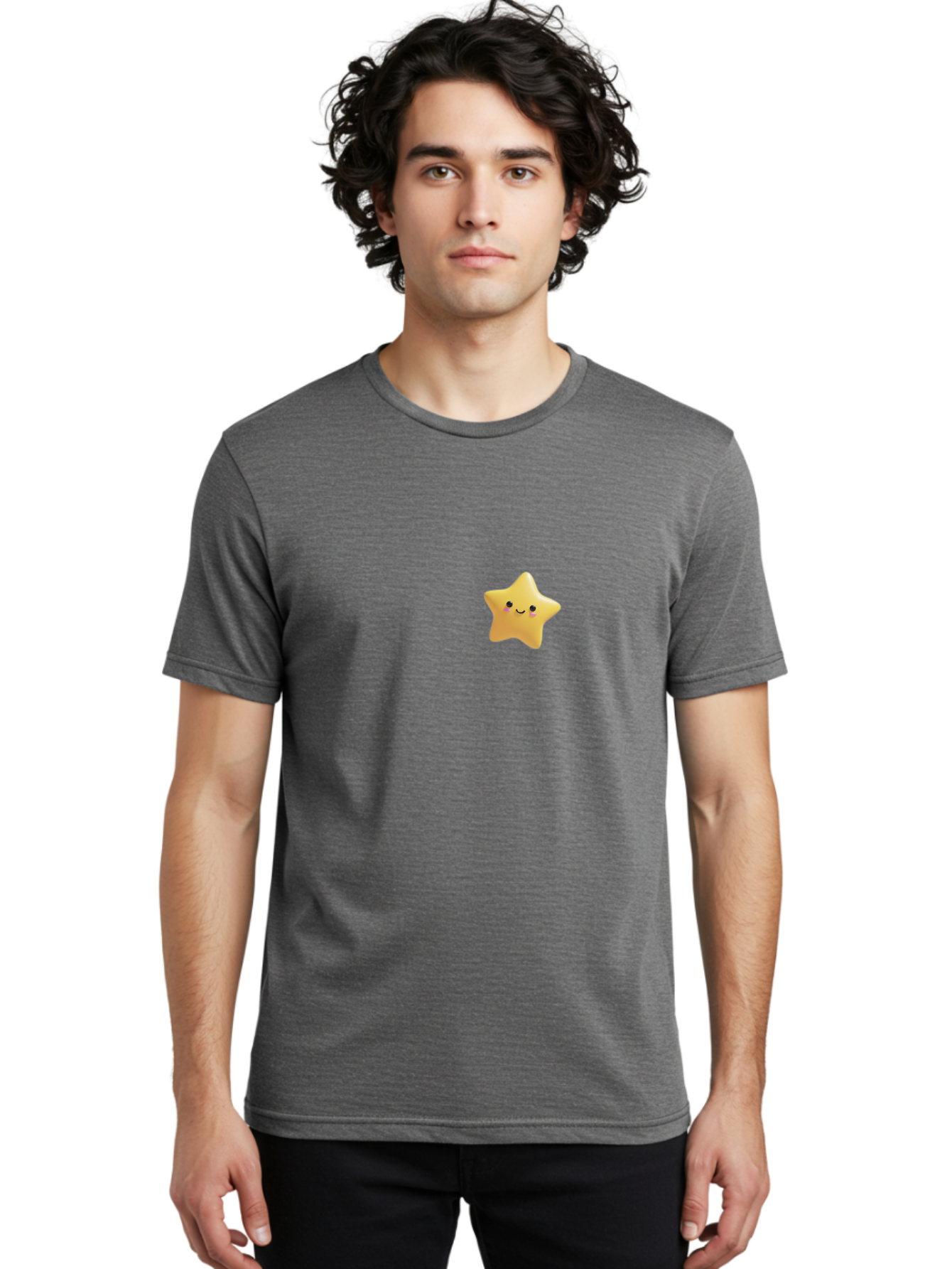 Smiling-Star-2 Men'S Graphic Tee, 100% Cotton, Comfortable Casual Summer Wear, Machine Washable, Vintage Camera, Old Camera, Antique Camera, Black Camera, Classic Photography, Photography Equipment, Nostalgic Device, Film Camera, Camera Art Baj785