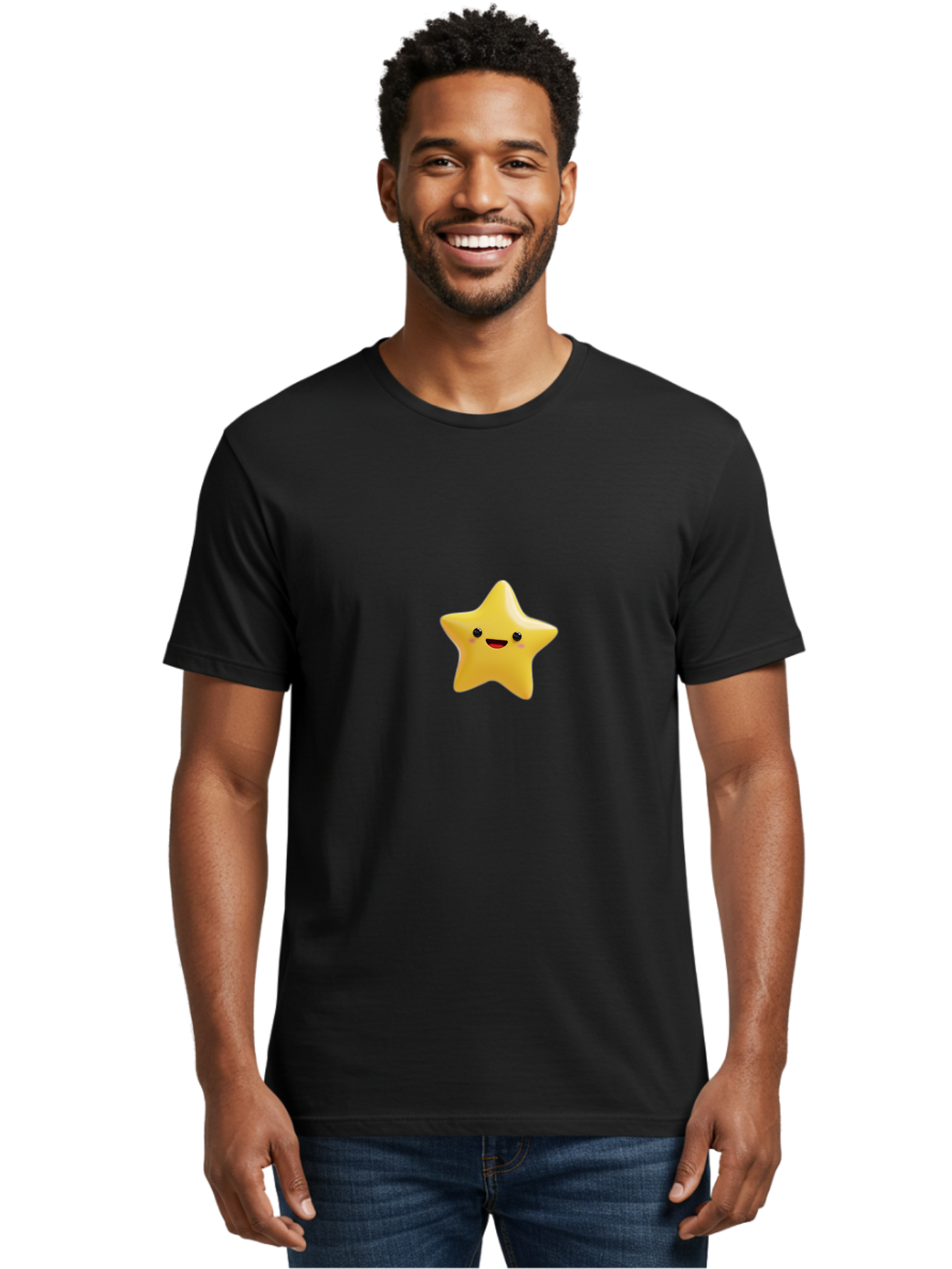 Smiling-Star-3 Men'S Graphic Tee, 100% Cotton, Comfortable Casual Summer Wear, Machine Washable, Vintage Camera, Old Camera, Antique Camera, Black Camera, Classic Photography, Photography Equipment, Nostalgic Device, Film Camera, Camera Art Baj786