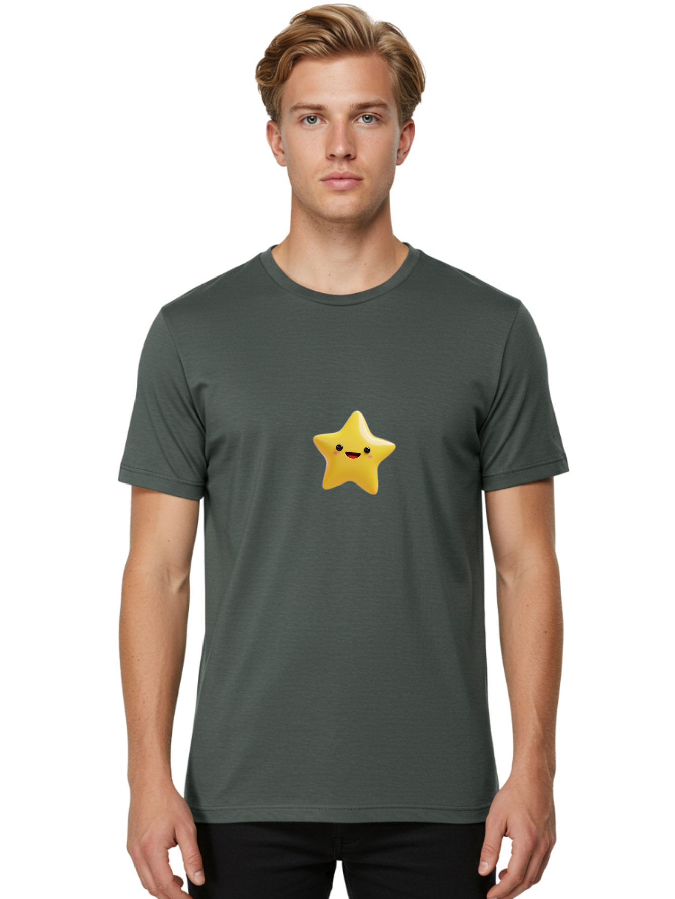 Smiling-Star-3 Men'S Graphic Tee, 100% Cotton, Comfortable Casual Summer Wear, Machine Washable, Vintage Camera, Old Camera, Antique Camera, Black Camera, Classic Photography, Photography Equipment, Nostalgic Device, Film Camera, Camera Art Baj786