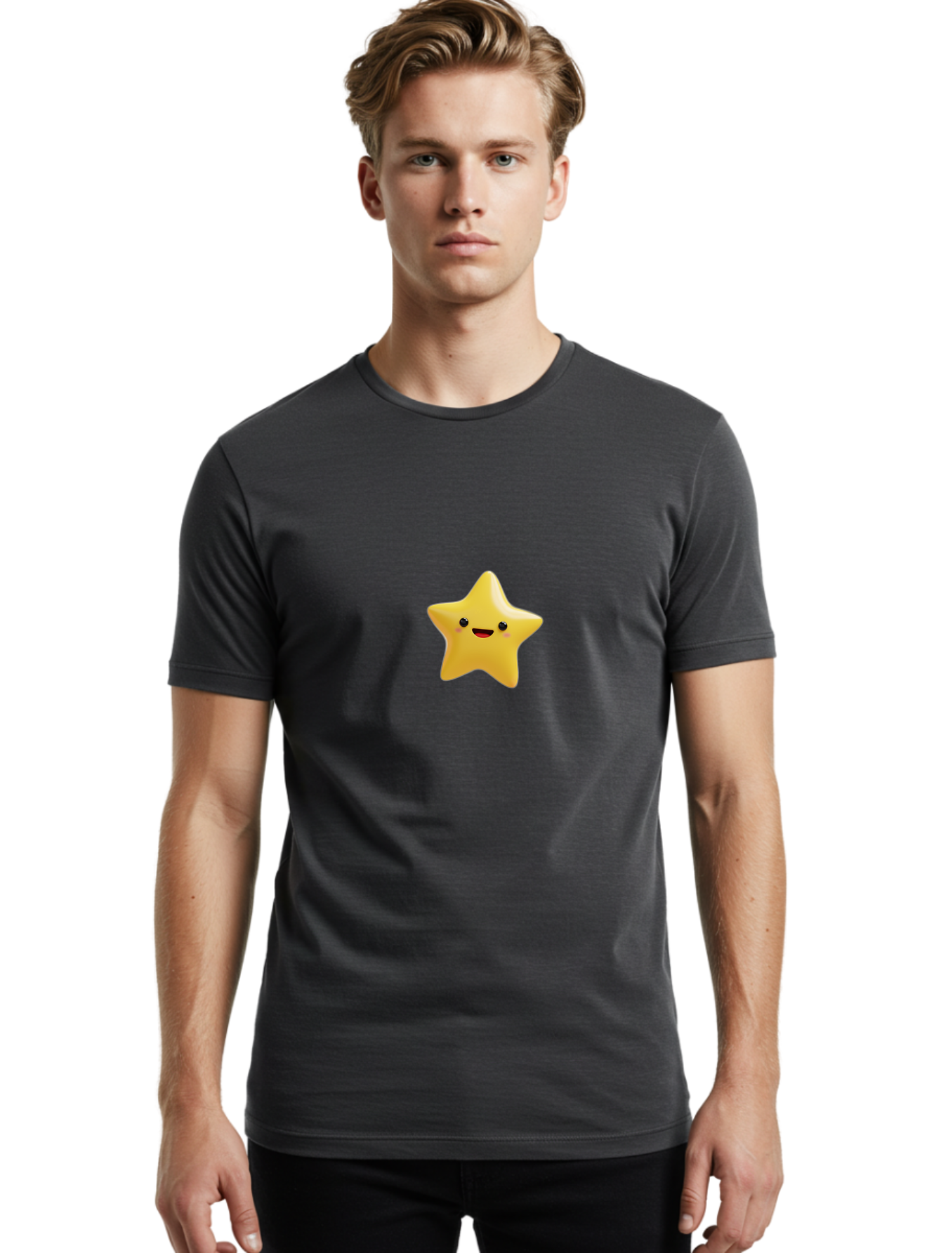 Smiling-Star-3 Men'S Graphic Tee, 100% Cotton, Comfortable Casual Summer Wear, Machine Washable, Vintage Camera, Old Camera, Antique Camera, Black Camera, Classic Photography, Photography Equipment, Nostalgic Device, Film Camera, Camera Art Baj786