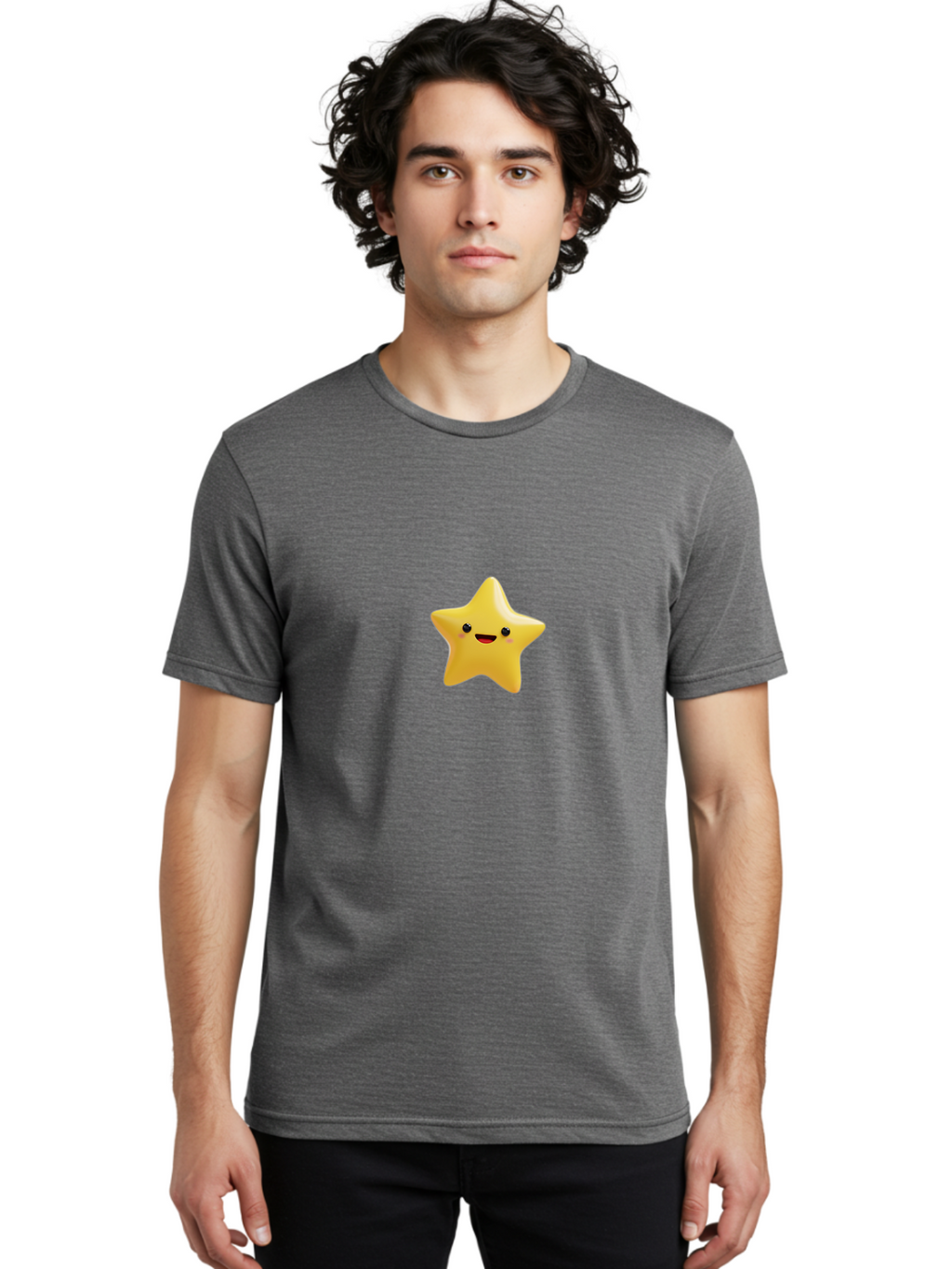 Smiling-Star-3 Men'S Graphic Tee, 100% Cotton, Comfortable Casual Summer Wear, Machine Washable, Vintage Camera, Old Camera, Antique Camera, Black Camera, Classic Photography, Photography Equipment, Nostalgic Device, Film Camera, Camera Art Baj786