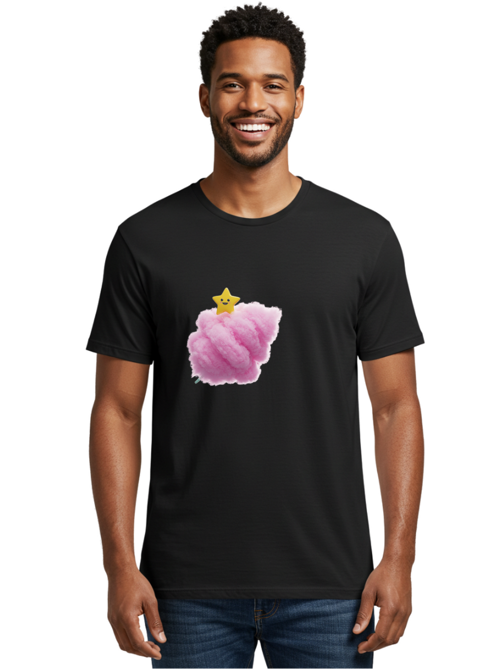 Smiling-Star-On-Cotton-Candy Men'S Graphic Tee, 100% Cotton, Comfortable Casual Summer Wear, Machine Washable, Vintage Camera, Old Camera, Antique Camera, Black Camera, Classic Photography, Photography Equipment, Nostalgic Device, Film Camera, Baj787