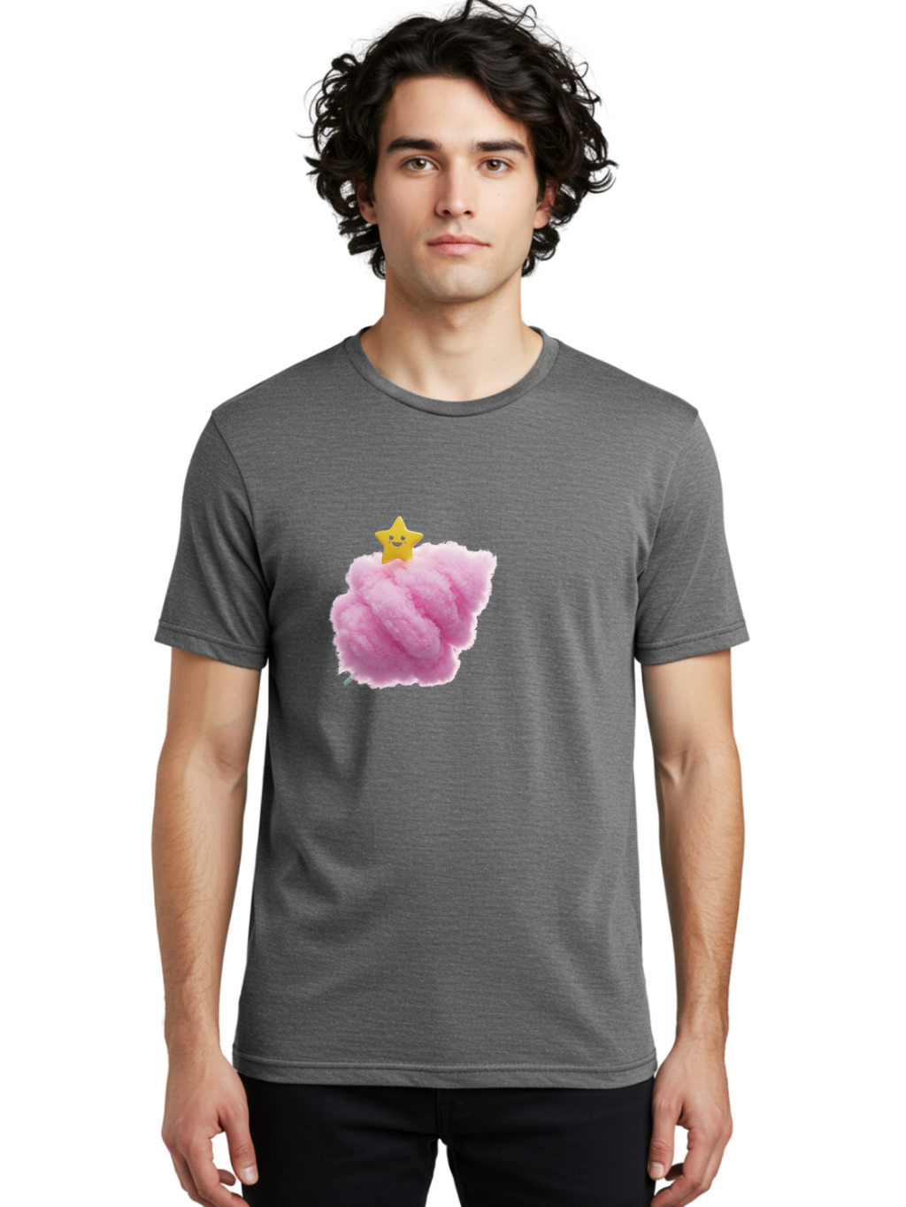 Smiling-Star-On-Cotton-Candy Men'S Graphic Tee, 100% Cotton, Comfortable Casual Summer Wear, Machine Washable, Vintage Camera, Old Camera, Antique Camera, Black Camera, Classic Photography, Photography Equipment, Nostalgic Device, Film Camera, Baj787