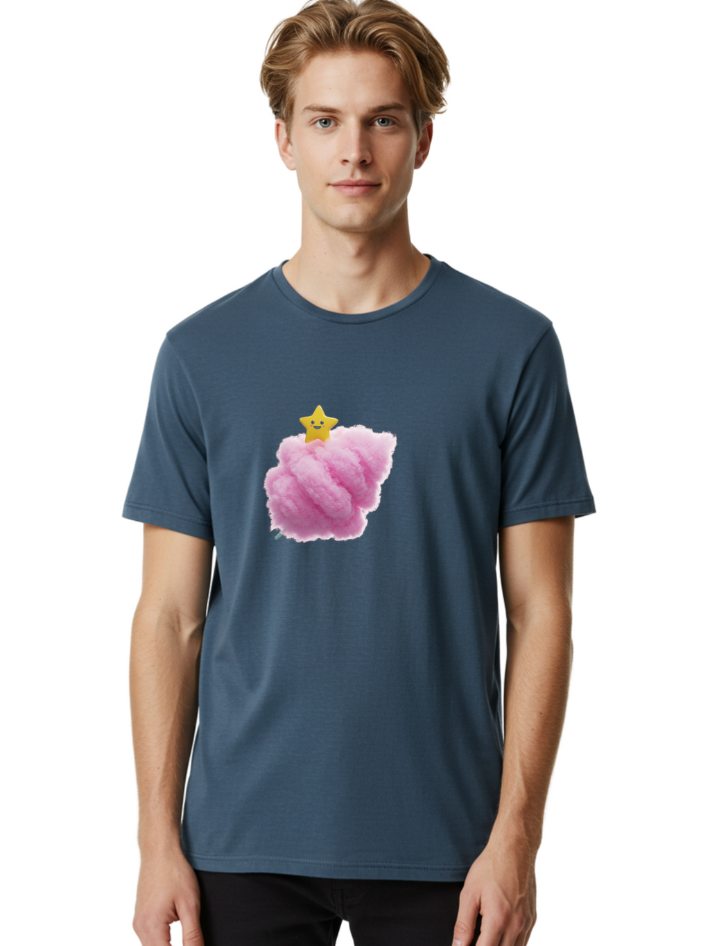 Smiling-Star-On-Cotton-Candy Men'S Graphic Tee, 100% Cotton, Comfortable Casual Summer Wear, Machine Washable, Vintage Camera, Old Camera, Antique Camera, Black Camera, Classic Photography, Photography Equipment, Nostalgic Device, Film Camera, Baj787