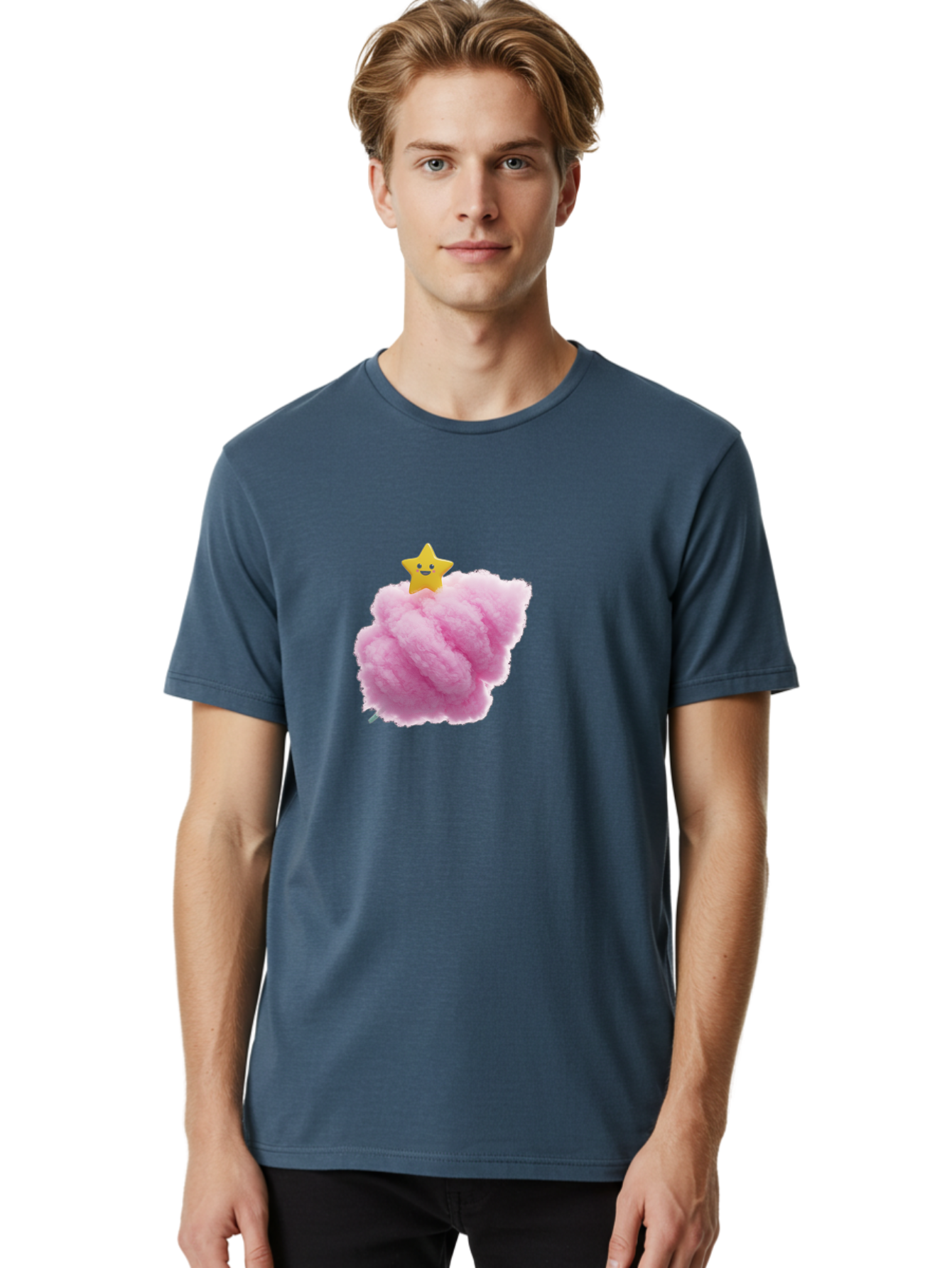 Smiling-Star-On-Cotton-Candy Men'S Graphic Tee, 100% Cotton, Comfortable Casual Summer Wear, Machine Washable, Vintage Camera, Old Camera, Antique Camera, Black Camera, Classic Photography, Photography Equipment, Nostalgic Device, Film Camera, Baj787