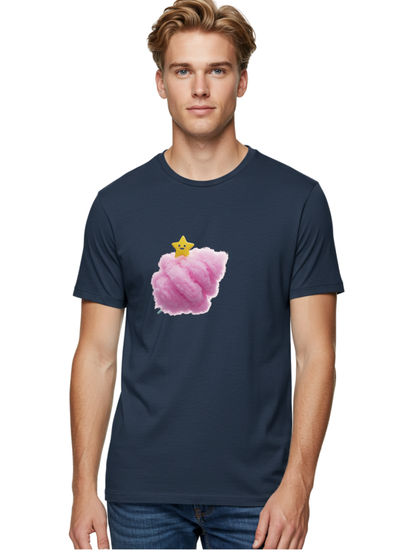 Smiling-Star-On-Cotton-Candy Men'S Graphic Tee, 100% Cotton, Comfortable Casual Summer Wear, Machine Washable, Vintage Camera, Old Camera, Antique Camera, Black Camera, Classic Photography, Photography Equipment, Nostalgic Device, Film Camera, Baj787
