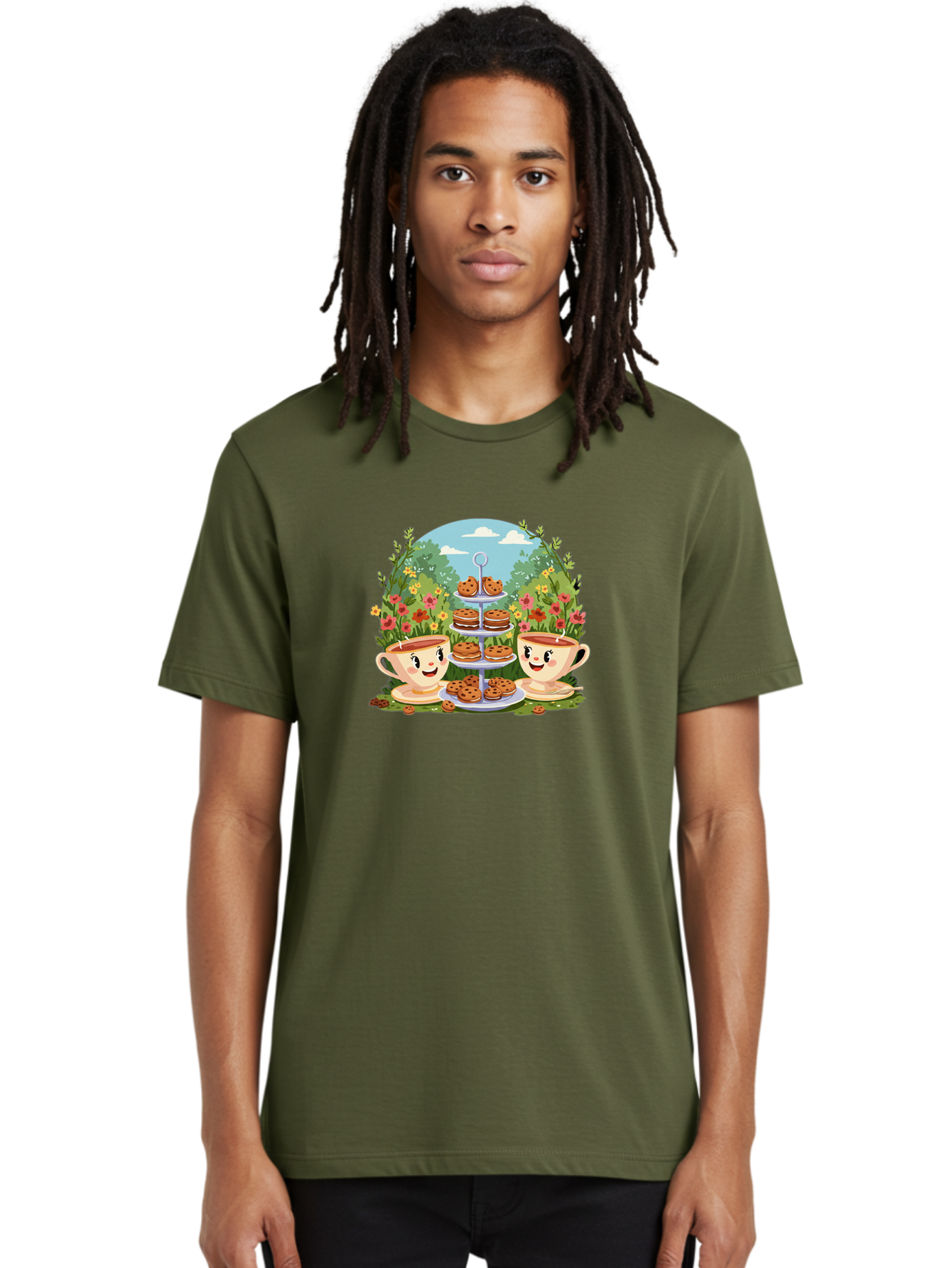 Smiling-Teacups-With-Cookies Men'S Graphic Tee, 100% Cotton, Comfortable Casual Summer Wear, Machine Washable, Vintage Camera, Old Camera, Antique Camera, Black Camera, Classic Photography, Photography Equipment, Nostalgic Device, Film Camera, Baj789