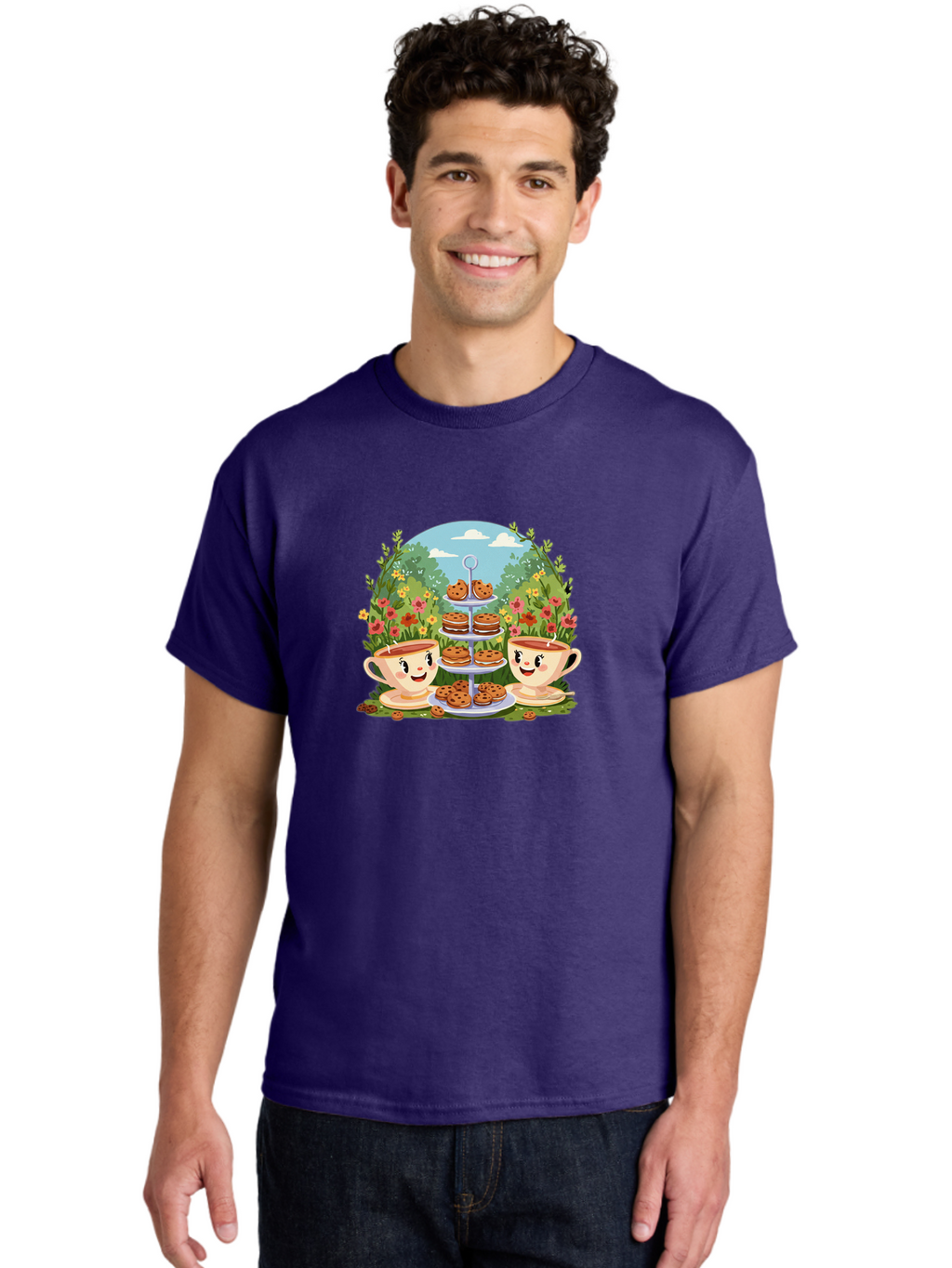 Smiling-Teacups-With-Cookies Men'S Graphic Tee, 100% Cotton, Comfortable Casual Summer Wear, Machine Washable, Vintage Camera, Old Camera, Antique Camera, Black Camera, Classic Photography, Photography Equipment, Nostalgic Device, Film Camera, Baj789