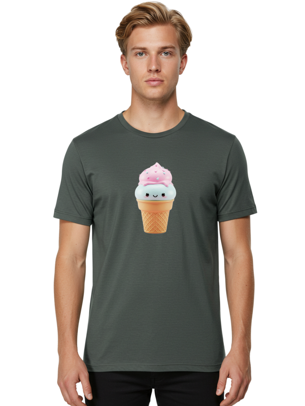 Squishy-Ice-Cream Men'S Graphic Tee, 100% Cotton, Comfortable Casual Summer Wear, Machine Washable, Vintage Camera, Old Camera, Antique Camera, Black Camera, Classic Photography, Photography Equipment, Nostalgic Device, Film Camera, Camera Art Baj793