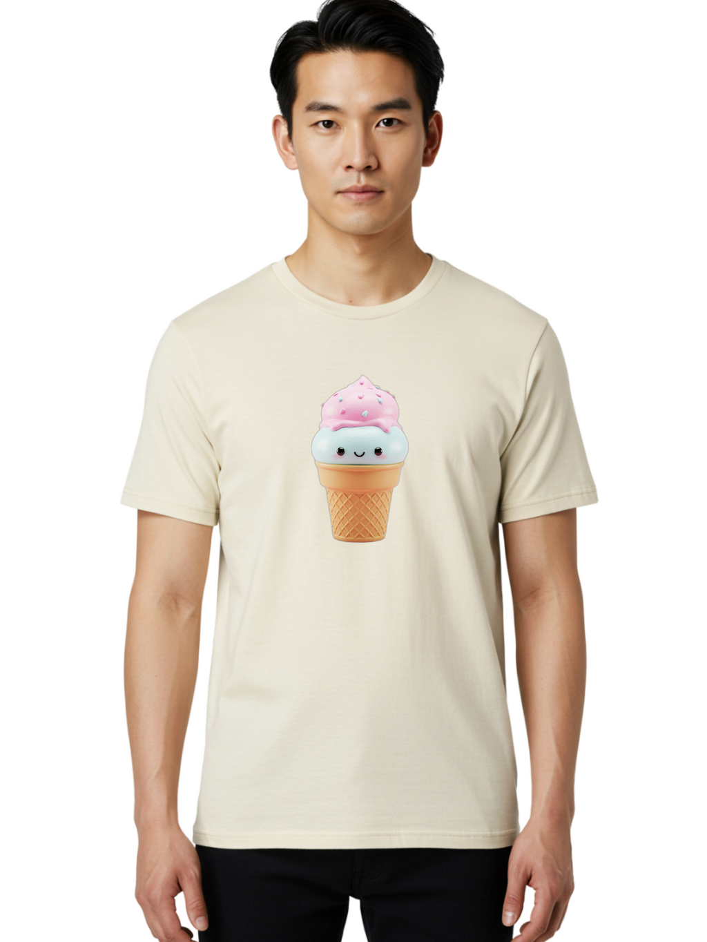 Squishy-Ice-Cream Men'S Graphic Tee, 100% Cotton, Comfortable Casual Summer Wear, Machine Washable, Vintage Camera, Old Camera, Antique Camera, Black Camera, Classic Photography, Photography Equipment, Nostalgic Device, Film Camera, Camera Art Baj793