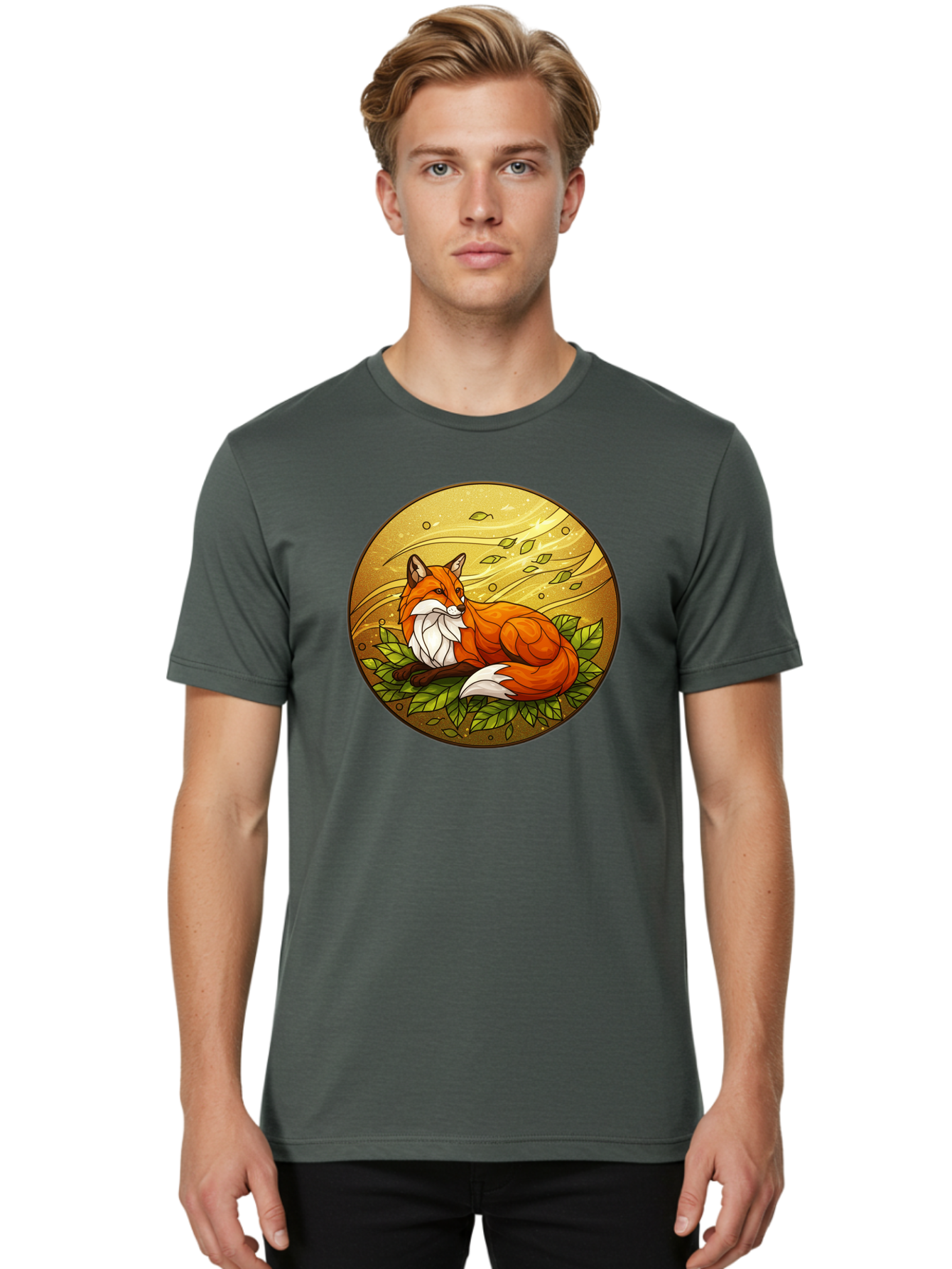 Stained-Glass-Fox Men'S Graphic Tee, 100% Cotton, Comfortable Casual Summer Wear, Machine Washable, Vintage Camera, Old Camera, Antique Camera, Black Camera, Classic Photography, Photography Equipment, Nostalgic Device, Film Camera, Camera Art Baj795