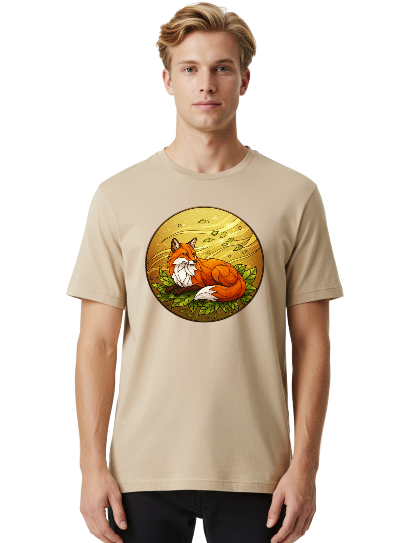 Stained-Glass-Fox Men'S Graphic Tee, 100% Cotton, Comfortable Casual Summer Wear, Machine Washable, Vintage Camera, Old Camera, Antique Camera, Black Camera, Classic Photography, Photography Equipment, Nostalgic Device, Film Camera, Camera Art Baj795