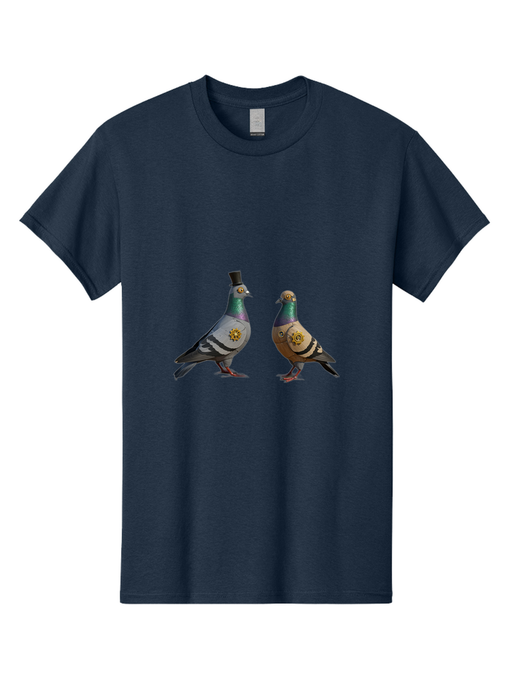 Steampunk-Pigeons Men'S Graphic Tee, 100% Cotton, Comfortable Casual Summer Wear, Machine Washable, Vintage Camera, Old Camera, Antique Camera, Black Camera, Classic Photography, Photography Equipment, Nostalgic Device, Film Camera, Camera Art Baj797