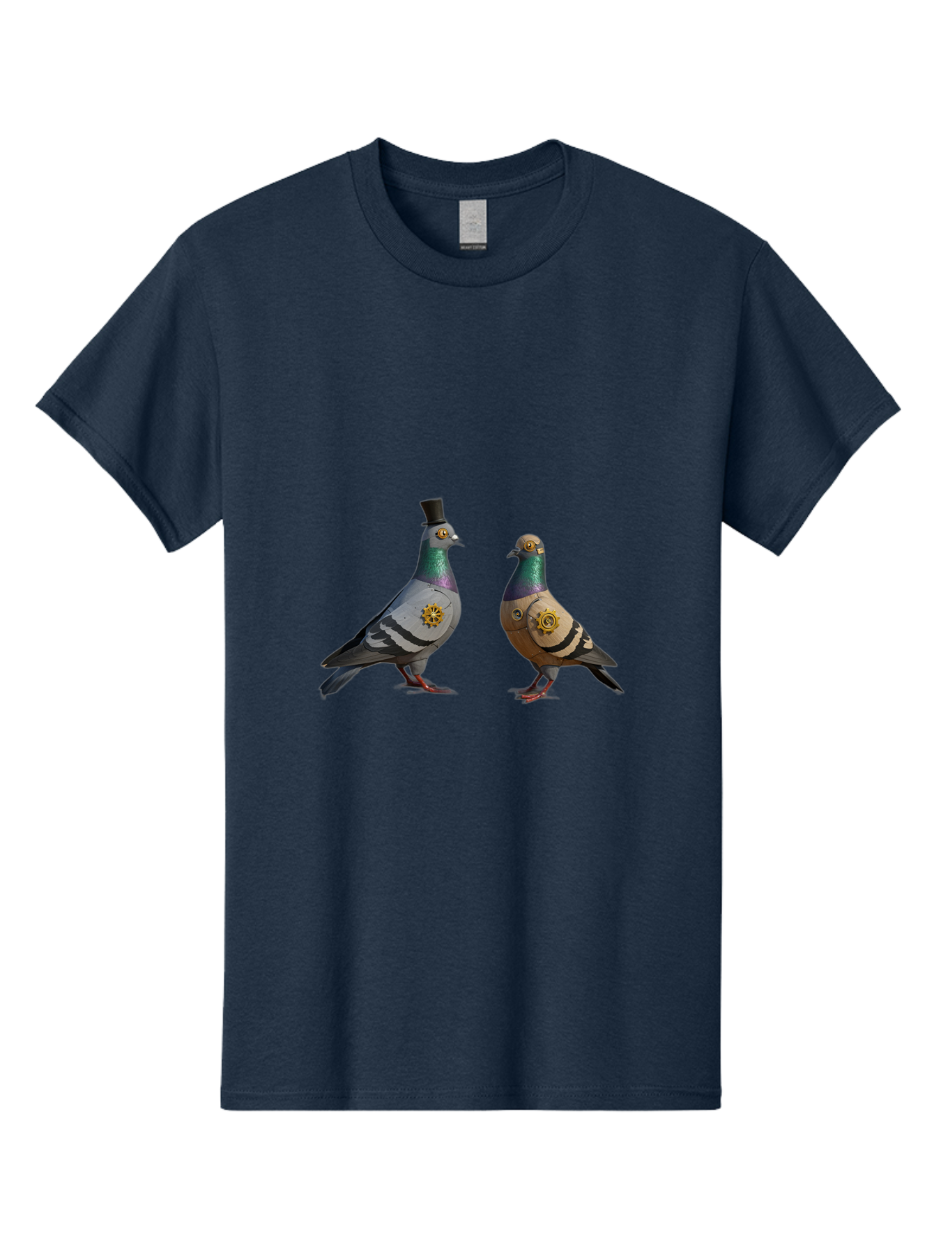Steampunk-Pigeons Men'S Graphic Tee, 100% Cotton, Comfortable Casual Summer Wear, Machine Washable, Vintage Camera, Old Camera, Antique Camera, Black Camera, Classic Photography, Photography Equipment, Nostalgic Device, Film Camera, Camera Art Baj797