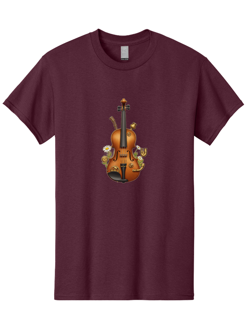 Steampunk-Violin Men'S Graphic Tee, 100% Cotton, Comfortable Casual Summer Wear, Machine Washable, Vintage Camera, Old Camera, Antique Camera, Black Camera, Classic Photography, Photography Equipment, Nostalgic Device, Film Camera, Camera Art Baj798