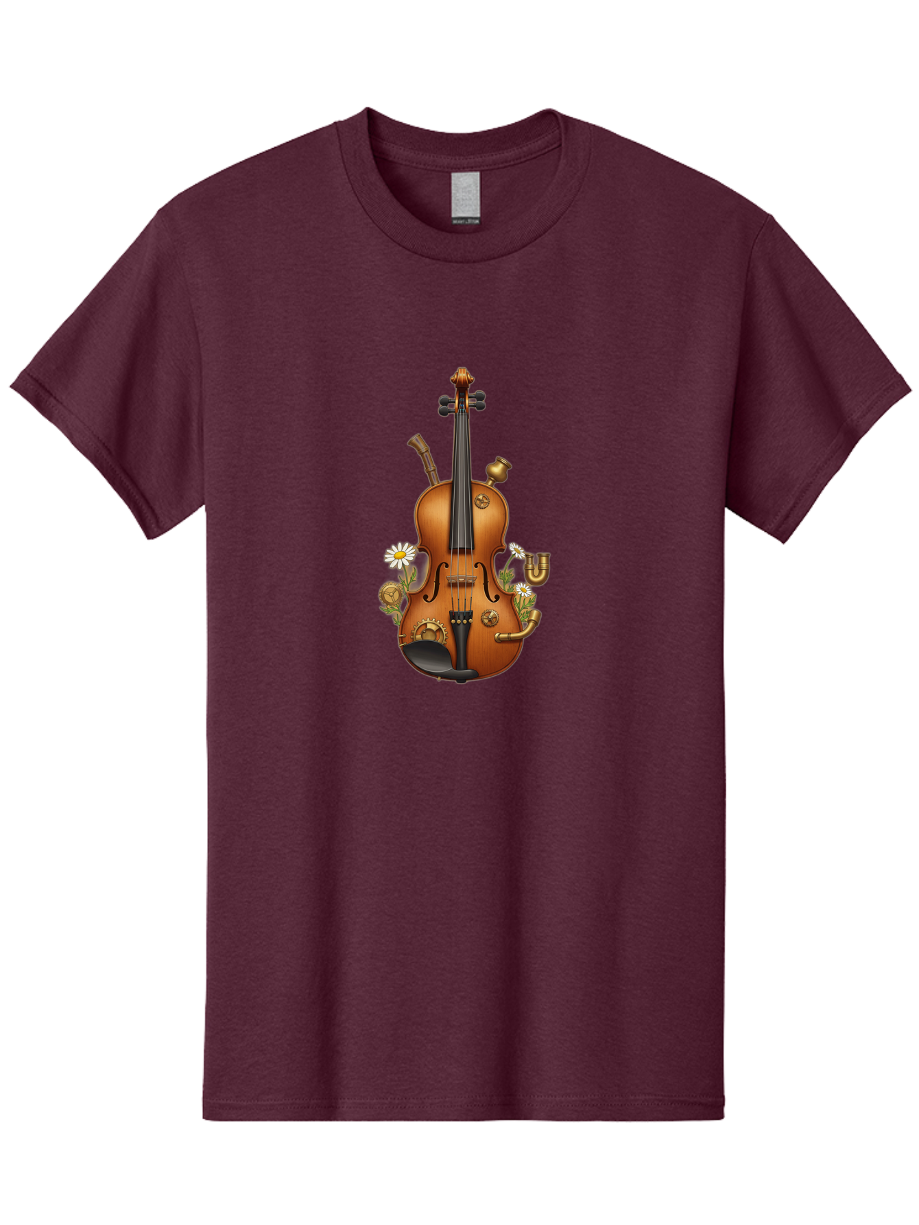 Steampunk-Violin Men'S Graphic Tee, 100% Cotton, Comfortable Casual Summer Wear, Machine Washable, Vintage Camera, Old Camera, Antique Camera, Black Camera, Classic Photography, Photography Equipment, Nostalgic Device, Film Camera, Camera Art Baj798