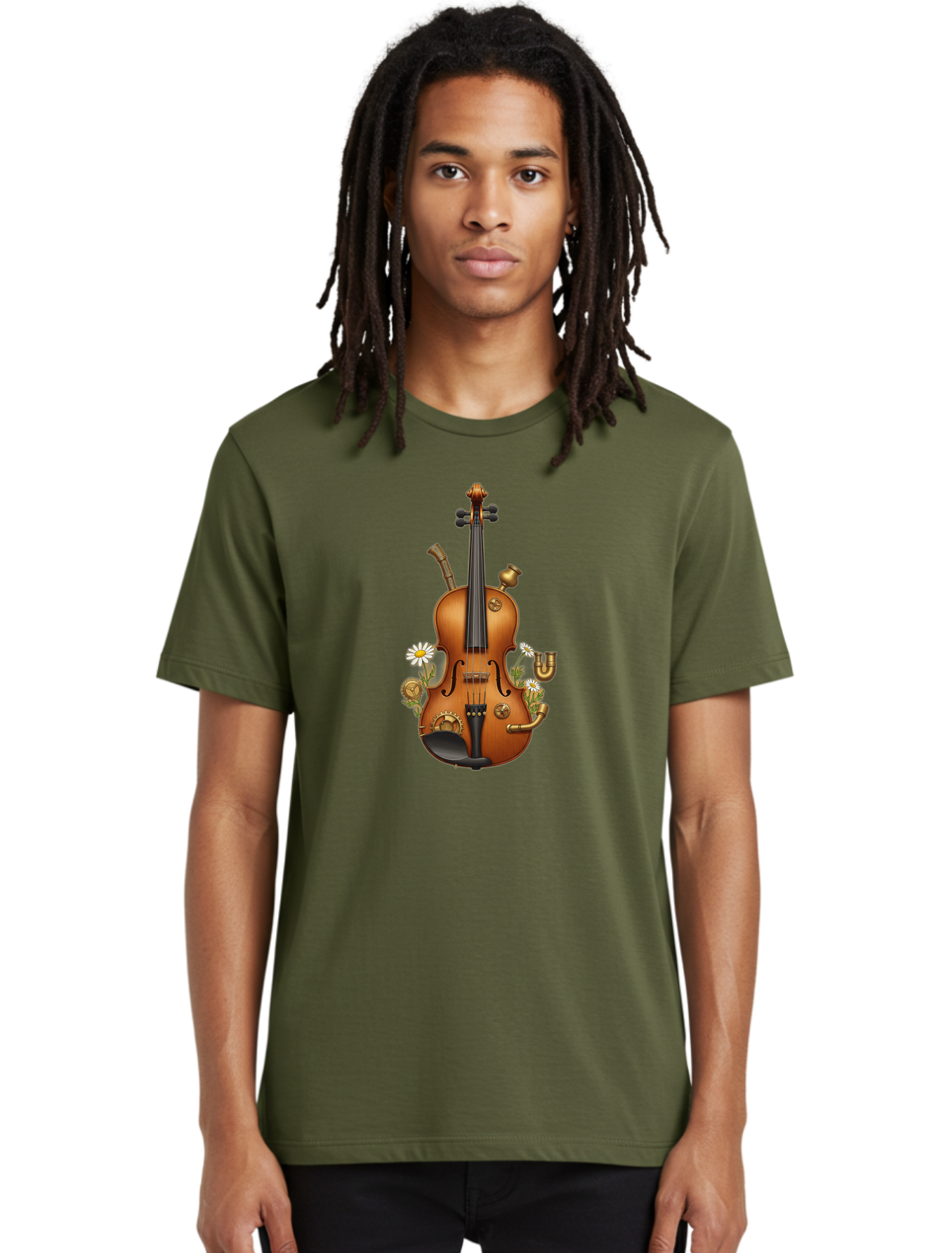 Steampunk-Violin Men'S Graphic Tee, 100% Cotton, Comfortable Casual Summer Wear, Machine Washable, Vintage Camera, Old Camera, Antique Camera, Black Camera, Classic Photography, Photography Equipment, Nostalgic Device, Film Camera, Camera Art Baj798