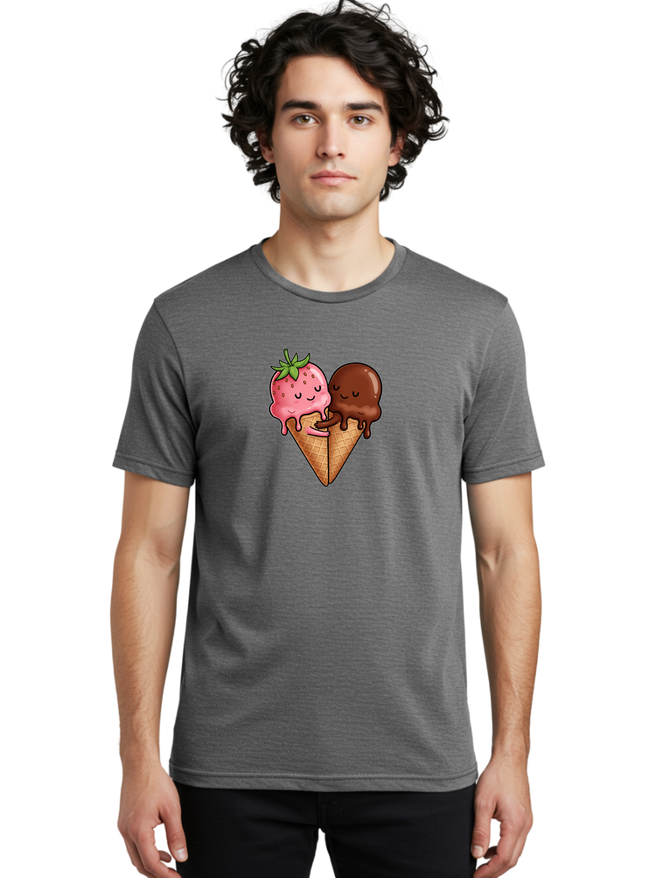 Strawberry-Chocolate-Ice-Cream Men'S Graphic Tee, 100% Cotton, Comfortable Casual Summer Wear, Machine Washable, Vintage Camera, Old Camera, Antique Camera, Black Camera, Classic Photography, Photography Equipment, Nostalgic Device, Baj799