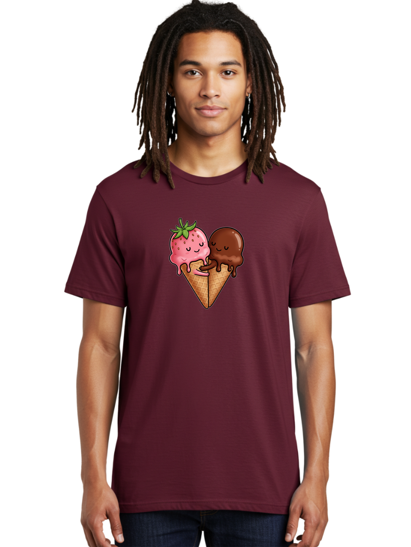 Strawberry-Chocolate-Ice-Cream Men'S Graphic Tee, 100% Cotton, Comfortable Casual Summer Wear, Machine Washable, Vintage Camera, Old Camera, Antique Camera, Black Camera, Classic Photography, Photography Equipment, Nostalgic Device, Baj799