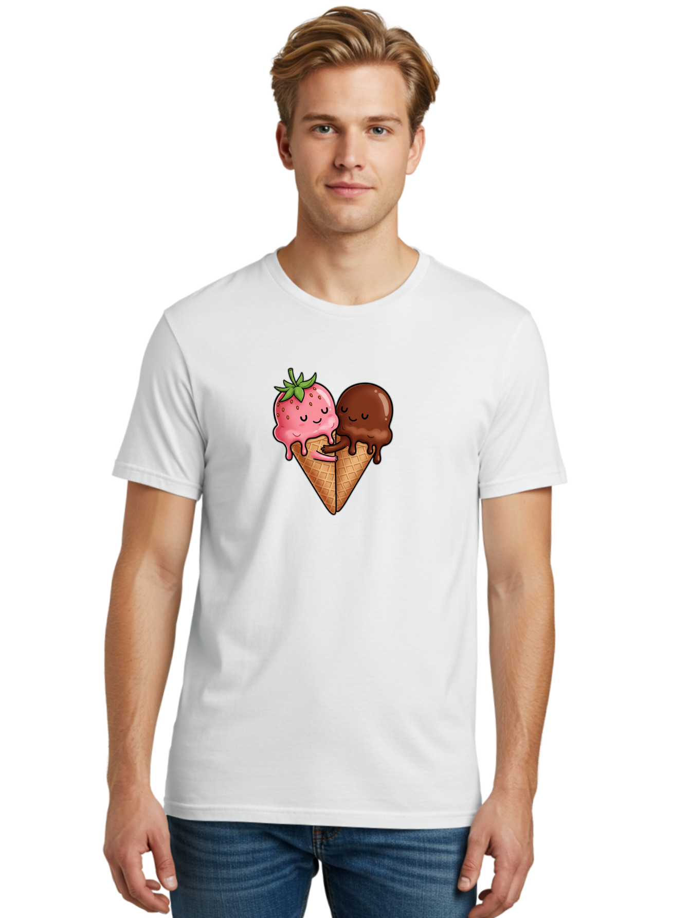 Strawberry-Chocolate-Ice-Cream Men'S Graphic Tee, 100% Cotton, Comfortable Casual Summer Wear, Machine Washable, Vintage Camera, Old Camera, Antique Camera, Black Camera, Classic Photography, Photography Equipment, Nostalgic Device, Baj799