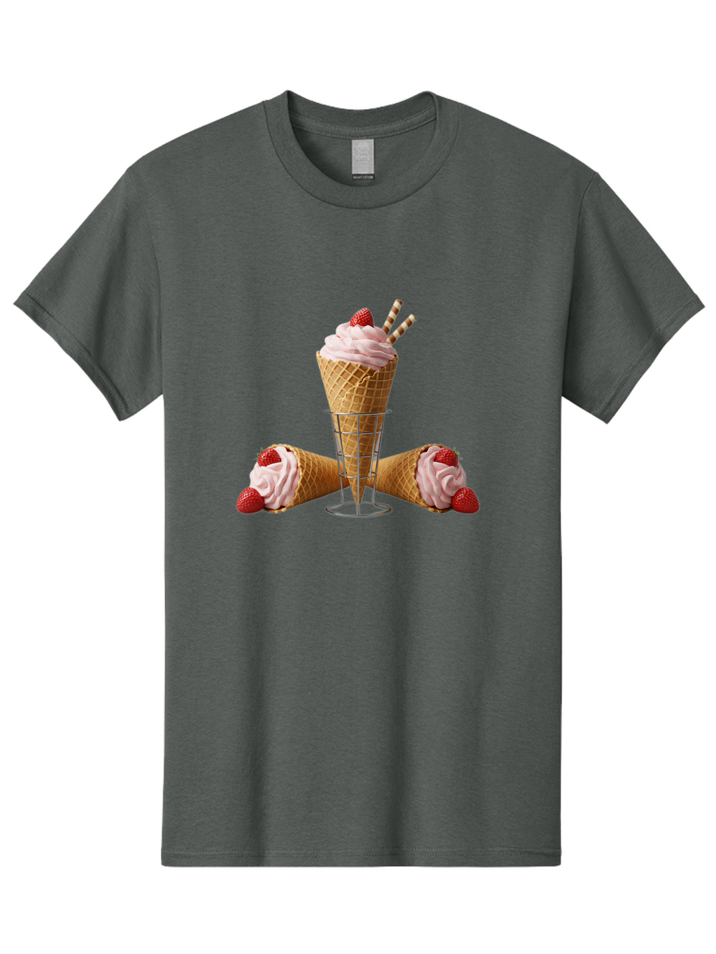Strawberry-Ice-Cream-1 Men'S Graphic Tee, 100% Cotton, Comfortable Casual Summer Wear, Machine Washable, Vintage Camera, Old Camera, Antique Camera, Black Camera, Classic Photography, Photography Equipment, Nostalgic Device, Film Camera, Baj800