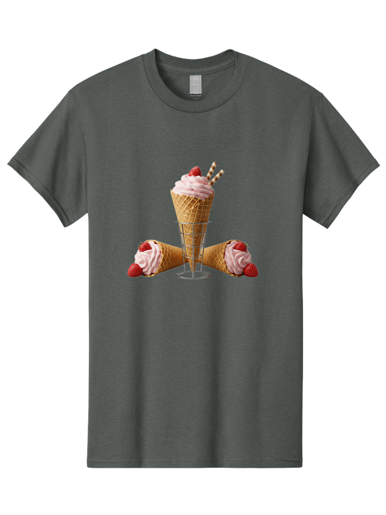 Strawberry-Ice-Cream-1 Men'S Graphic Tee, 100% Cotton, Comfortable Casual Summer Wear, Machine Washable, Vintage Camera, Old Camera, Antique Camera, Black Camera, Classic Photography, Photography Equipment, Nostalgic Device, Film Camera, Baj800