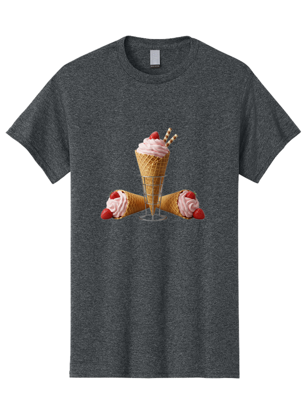 Strawberry-Ice-Cream-1 Men'S Graphic Tee, 100% Cotton, Comfortable Casual Summer Wear, Machine Washable, Vintage Camera, Old Camera, Antique Camera, Black Camera, Classic Photography, Photography Equipment, Nostalgic Device, Film Camera, Baj800