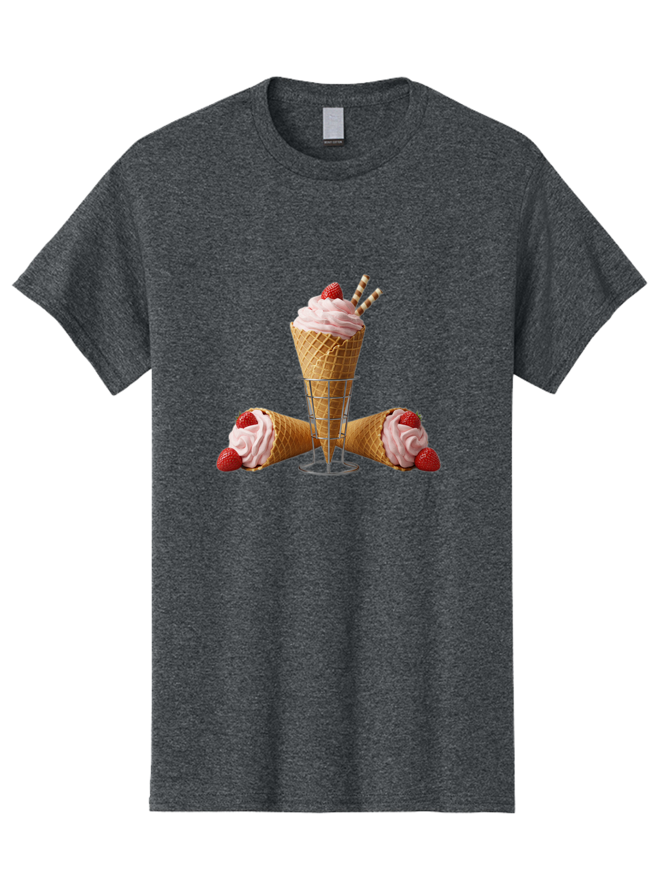 Strawberry-Ice-Cream-1 Men'S Graphic Tee, 100% Cotton, Comfortable Casual Summer Wear, Machine Washable, Vintage Camera, Old Camera, Antique Camera, Black Camera, Classic Photography, Photography Equipment, Nostalgic Device, Film Camera, Baj800