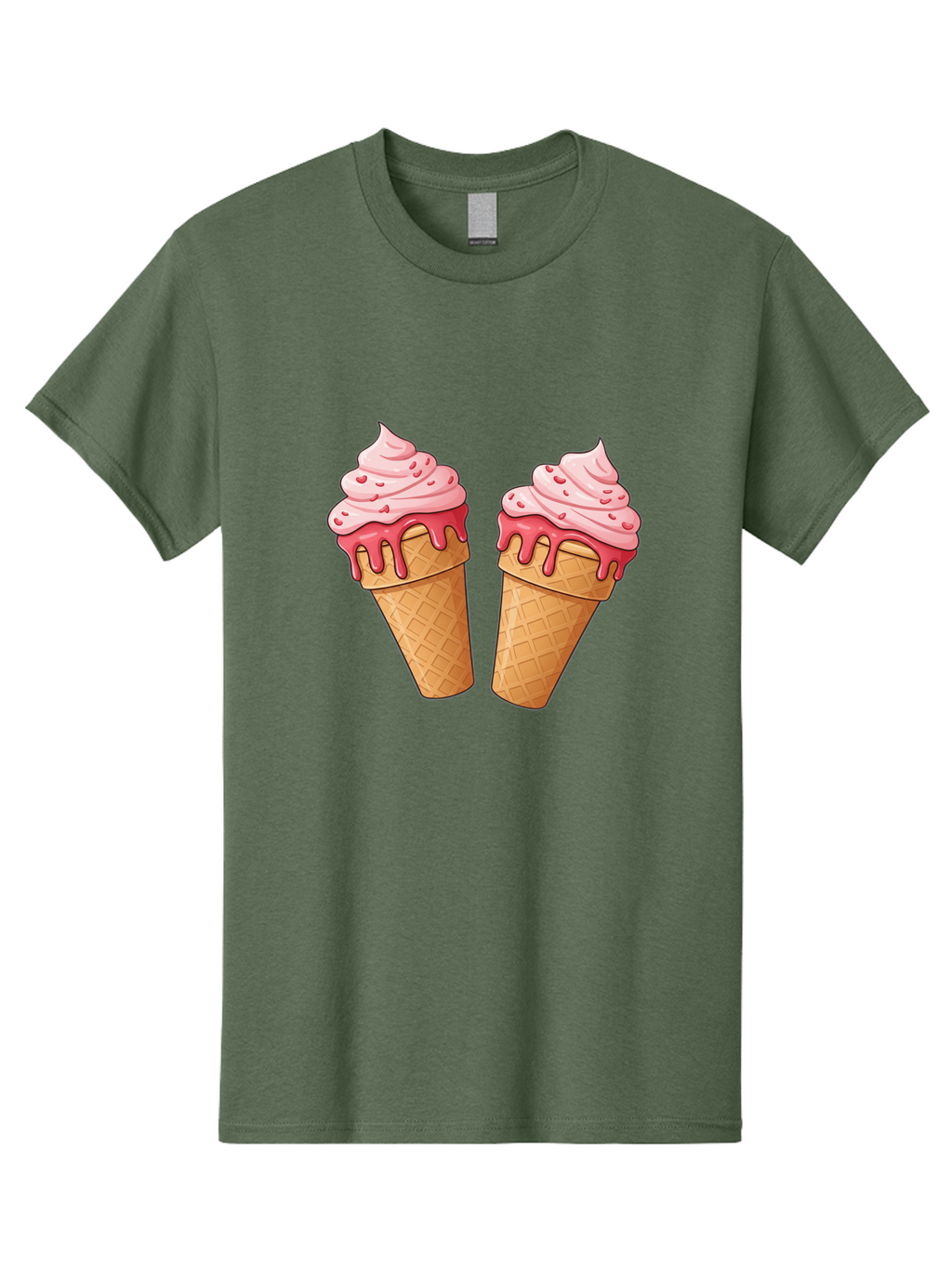 Strawberry-Ice-Cream-Cones-1 Men'S Graphic Tee, 100% Cotton, Comfortable Casual Summer Wear, Machine Washable, Vintage Camera, Old Camera, Antique Camera, Black Camera, Classic Photography, Photography Equipment, Nostalgic Device, Film Camera, Baj803