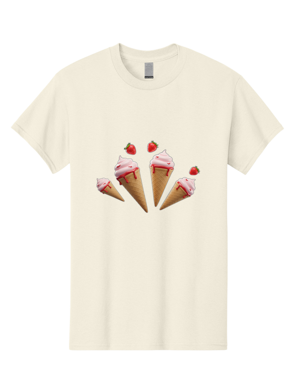 Strawberry-Ice-Cream-Cones-2 Men'S Graphic Tee, 100% Cotton, Comfortable Casual Summer Wear, Machine Washable, Vintage Camera, Old Camera, Antique Camera, Black Camera, Classic Photography, Photography Equipment, Nostalgic Device, Film Camera, Baj804
