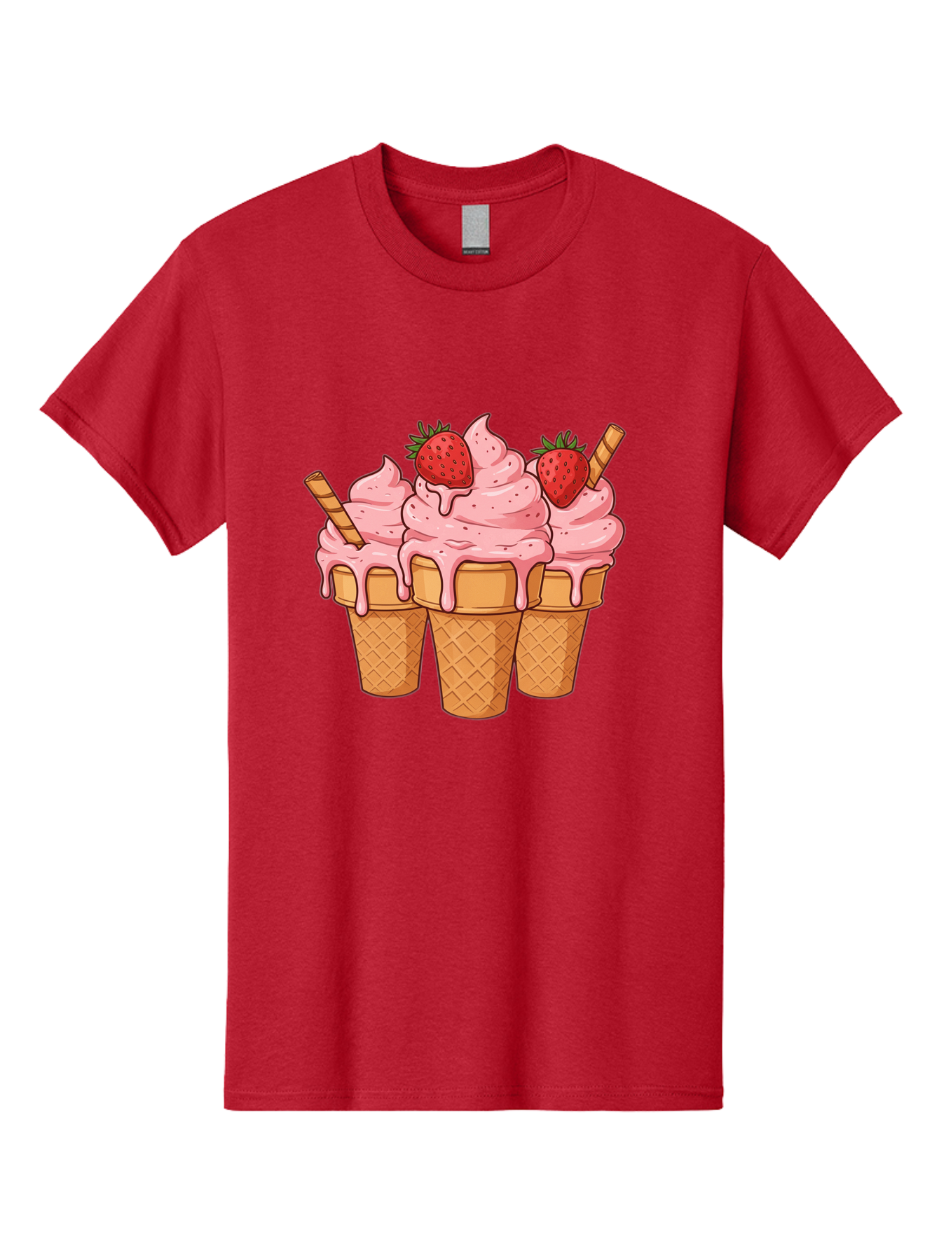Strawberry-Ice-Cream-Cones Men'S Graphic Tee, 100% Cotton, Comfortable Casual Summer Wear, Machine Washable, Vintage Camera, Old Camera, Antique Camera, Black Camera, Classic Photography, Photography Equipment, Nostalgic Device, Film Camera, Baj806
