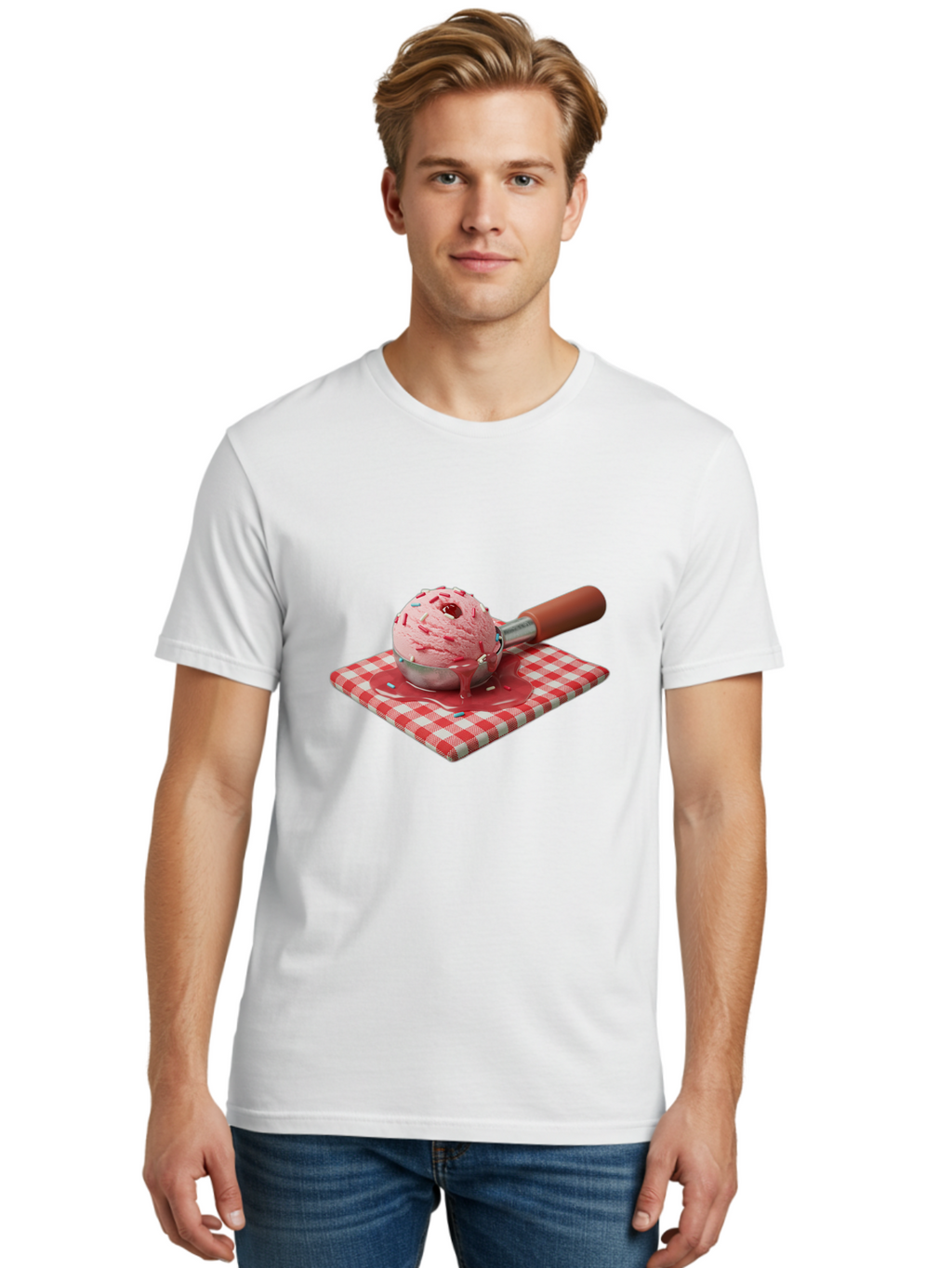 Strawberry-Ice-Cream Men'S Graphic Tee, 100% Cotton, Comfortable Casual Summer Wear, Machine Washable, Vintage Camera, Old Camera, Antique Camera, Black Camera, Classic Photography, Photography Equipment, Nostalgic Device, Film Camera, Baj807